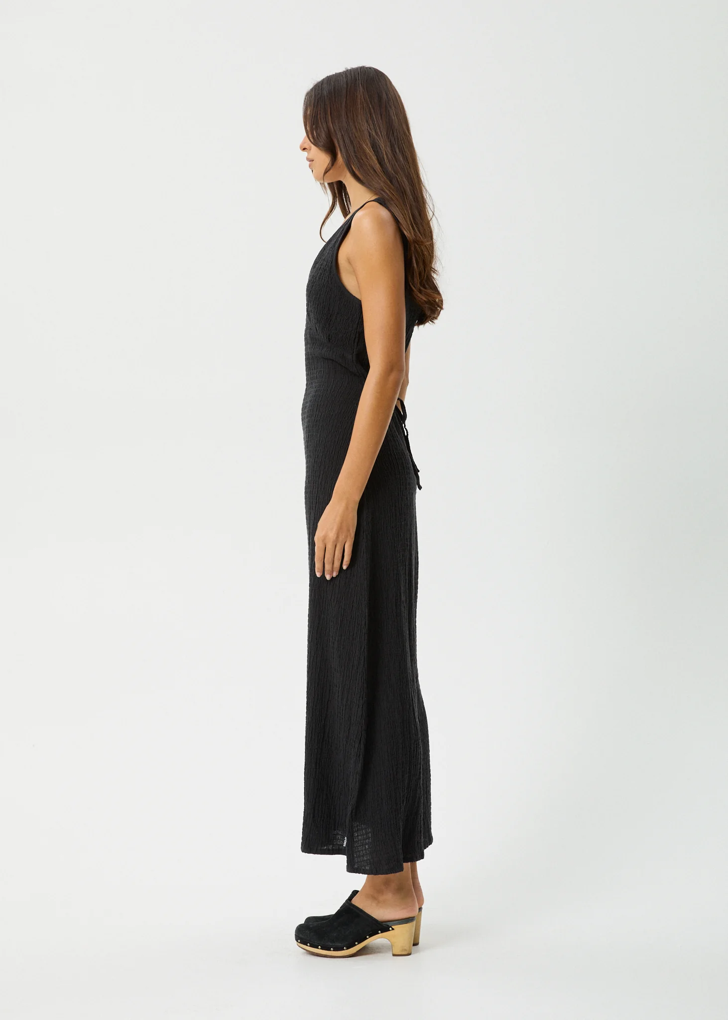 AFENDS Womens Tully - Seersucker Maxi Dress - Black - Image 8