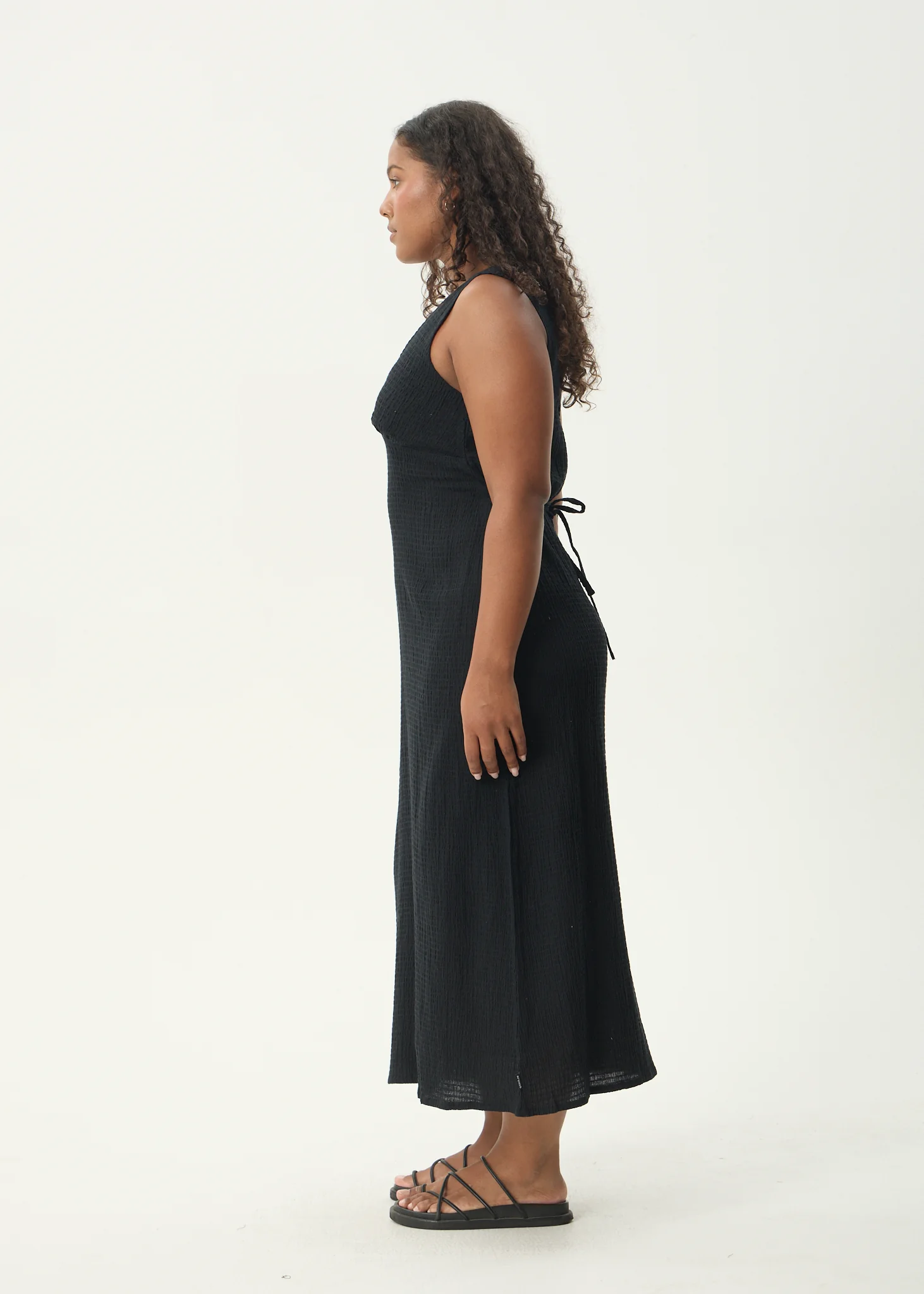 AFENDS Womens Tully - Seersucker Maxi Dress - Black - Image 9
