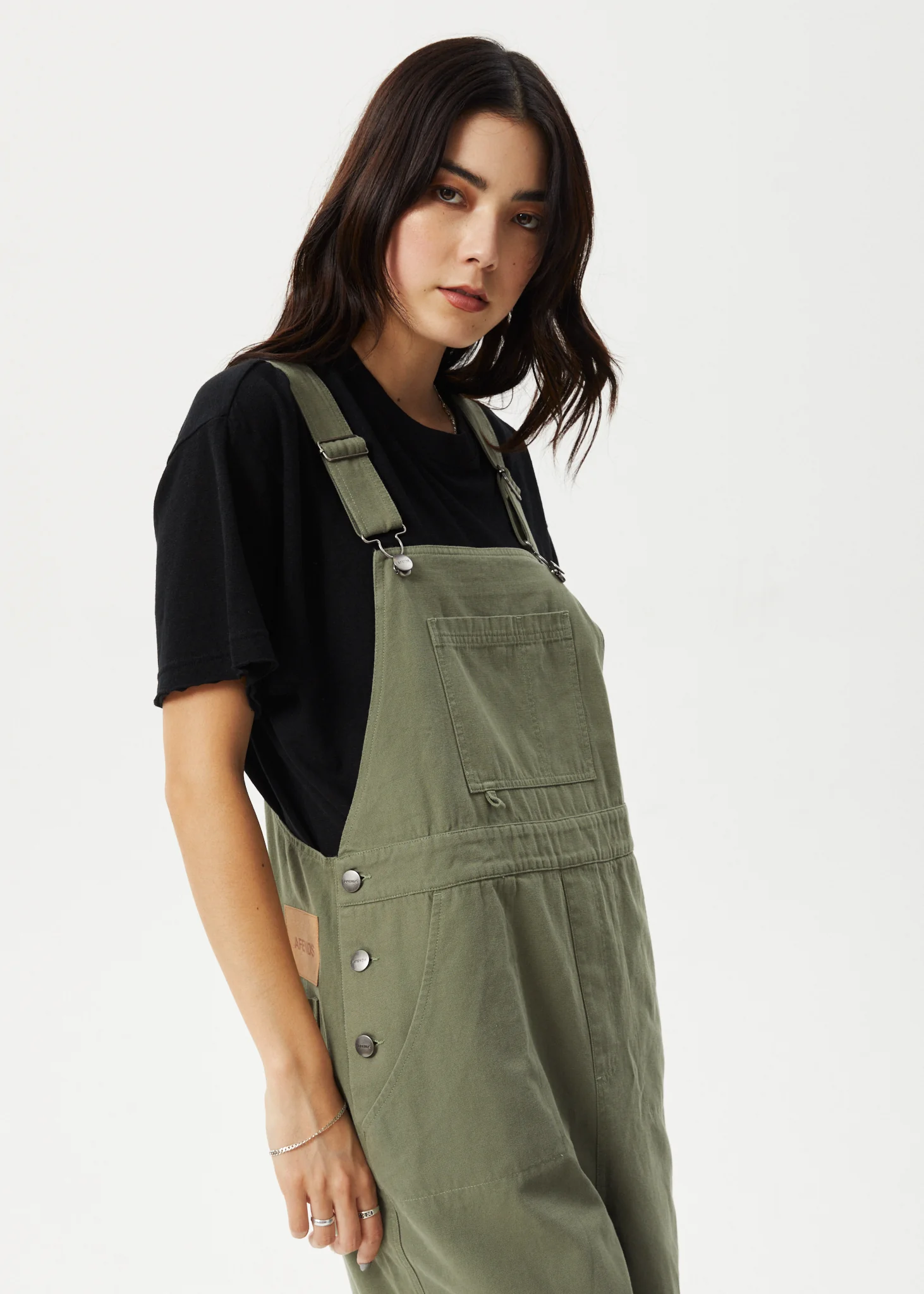 AFENDS Womens Fraser - Utility Overall - Olive - Image 2