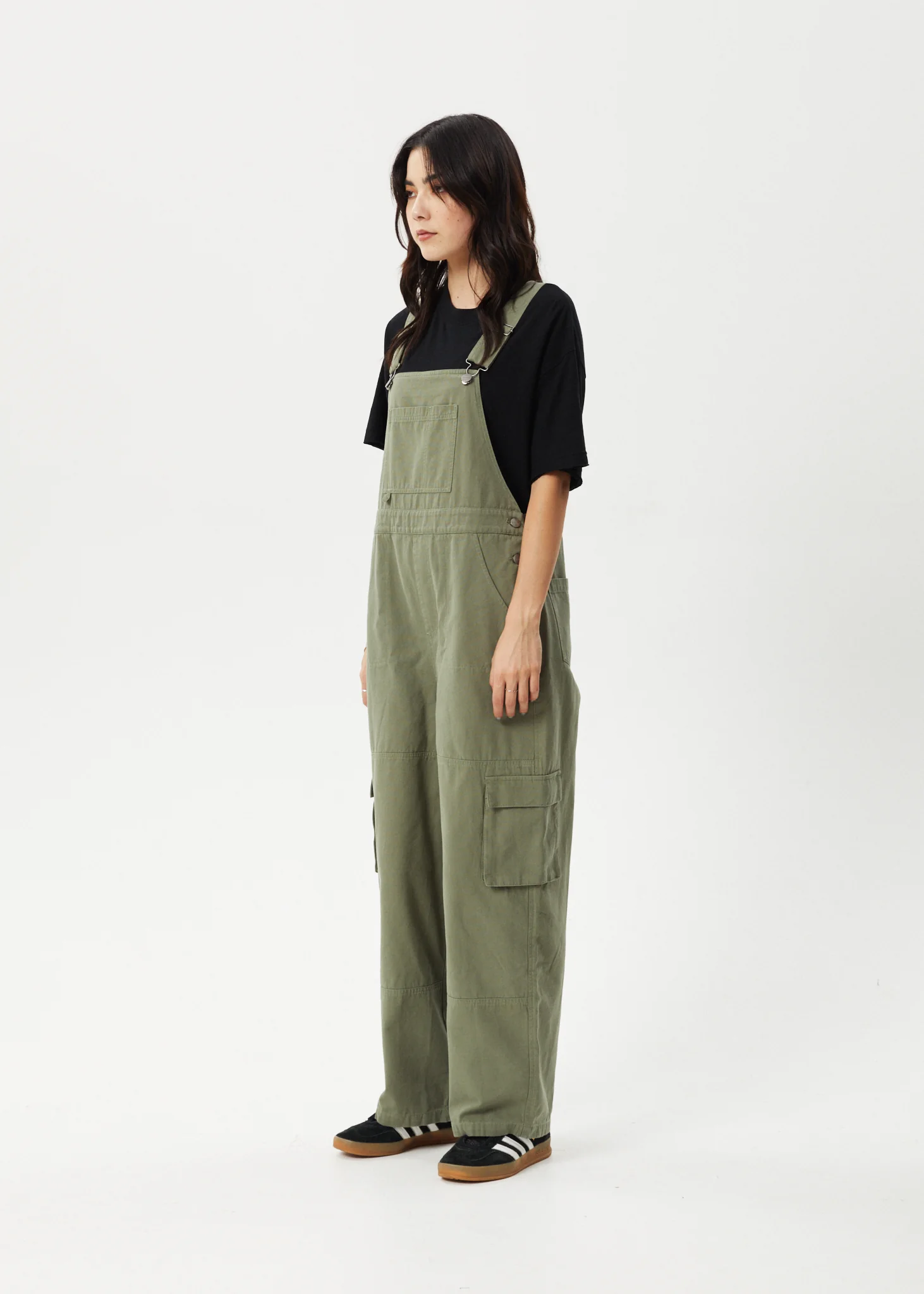 AFENDS Womens Fraser - Utility Overall - Olive - Image 3