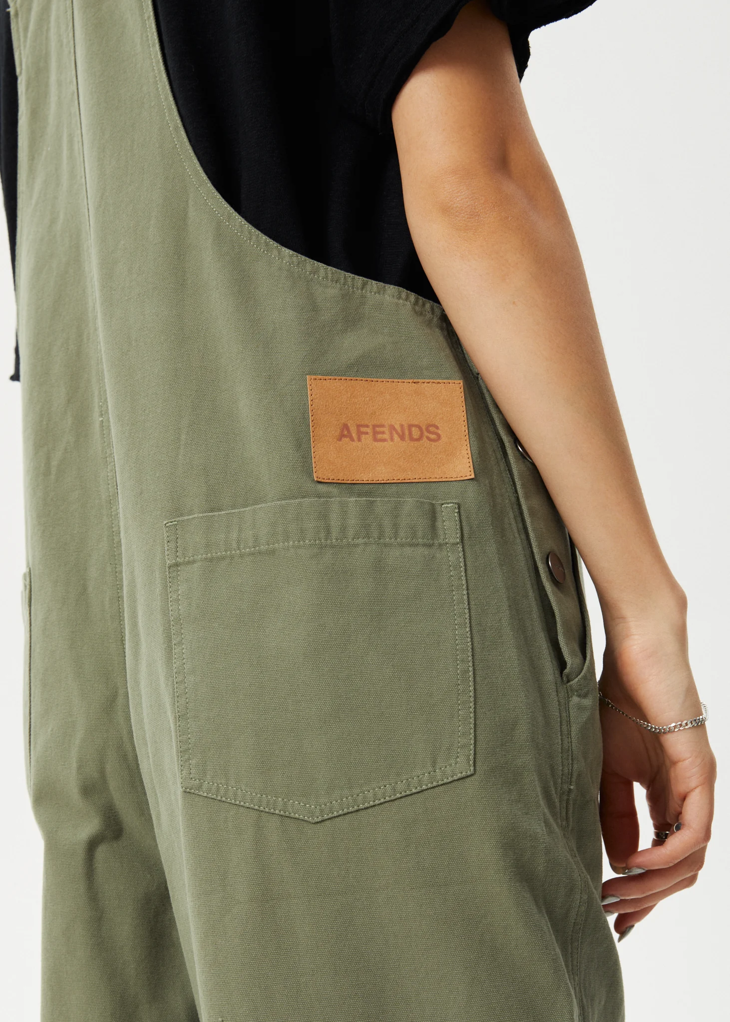 AFENDS Womens Fraser - Utility Overall - Olive - Image 6