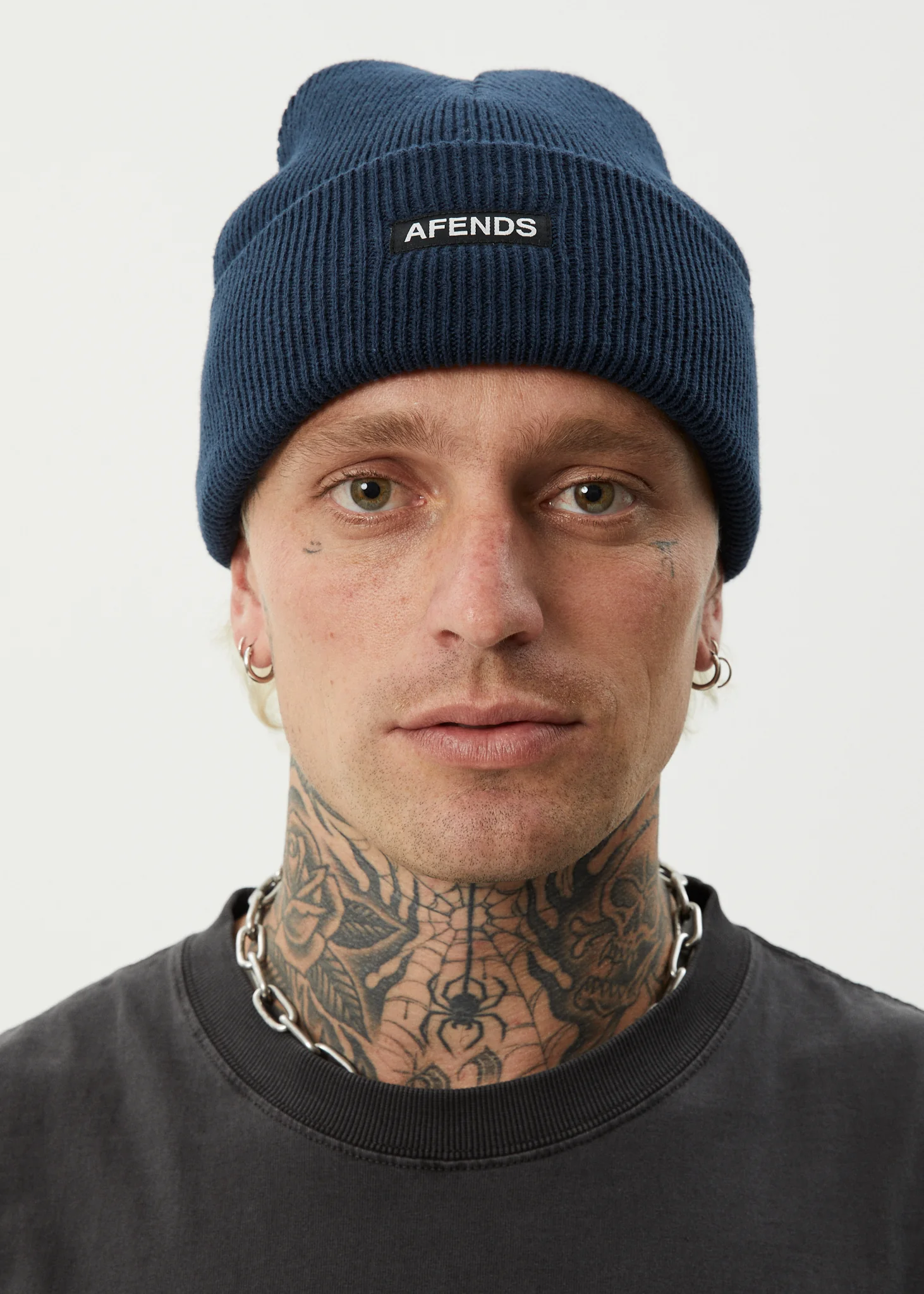 AFENDS Mens Hometown - Knit Beanie - Navy - Image 3