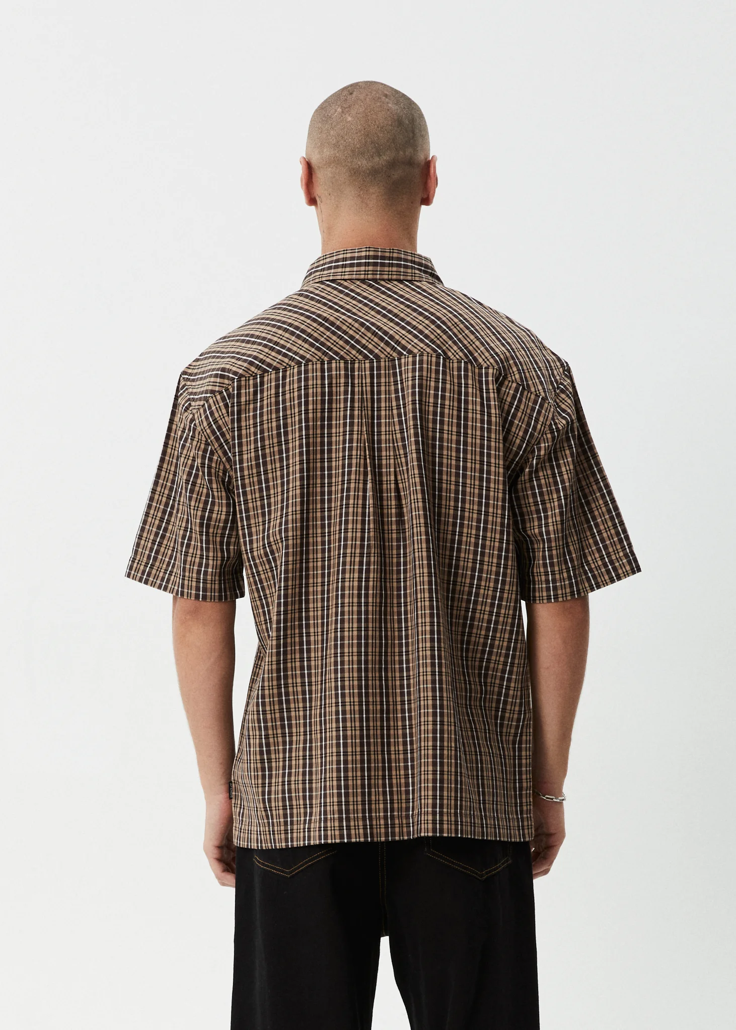 AFENDS Mens Hometown - Short Sleeve Shirt - Coffee - Image 11