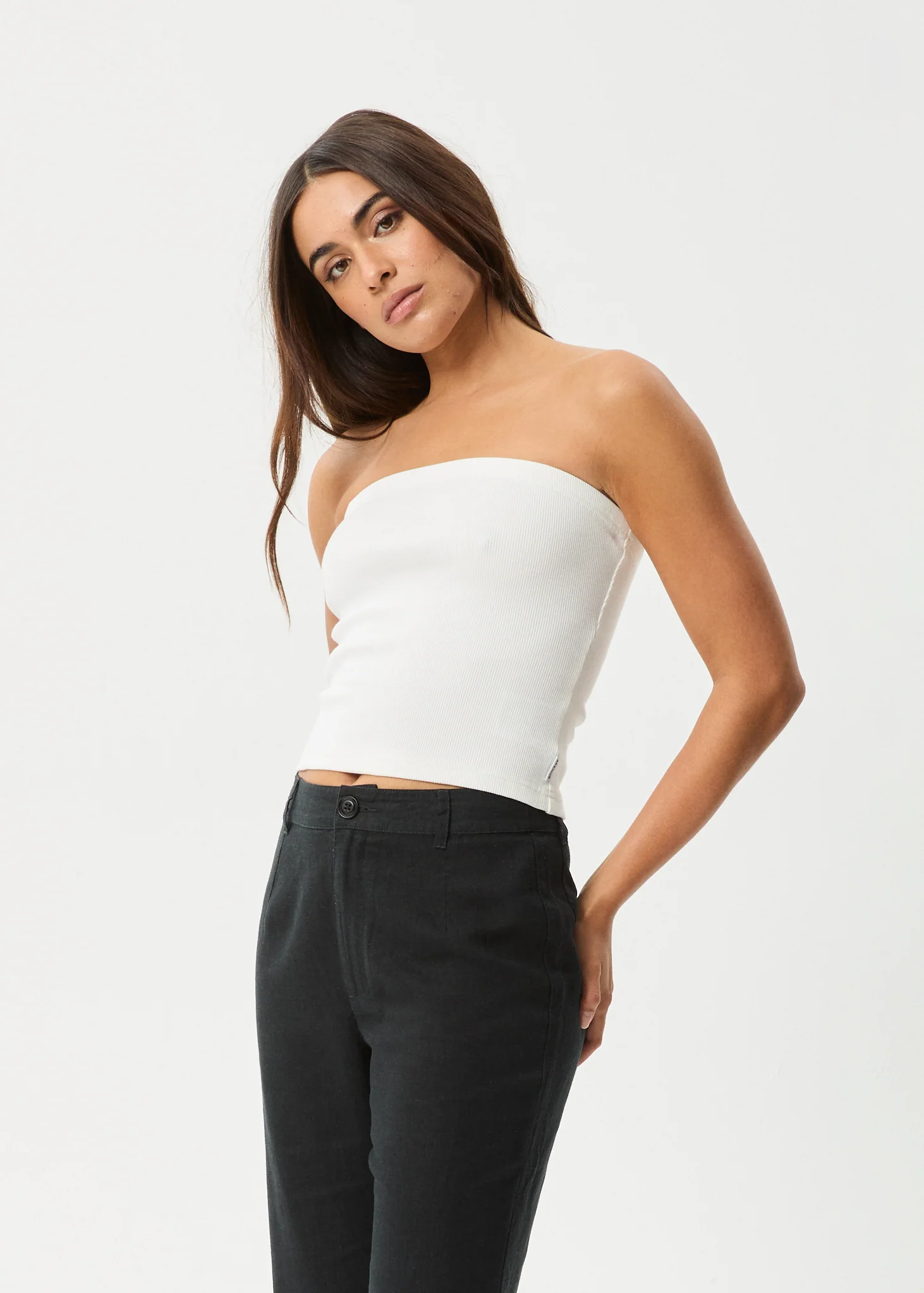 AFENDS Womens Jamie - Rib Tube Top - White - Image 3