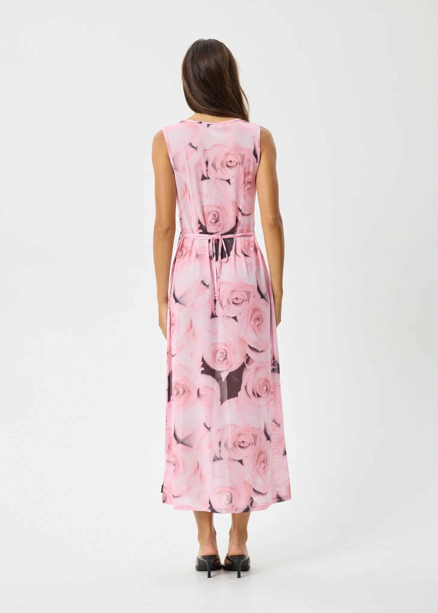AFENDS Womens Marinette - Sheer Maxi Dress - Rose - Image 5