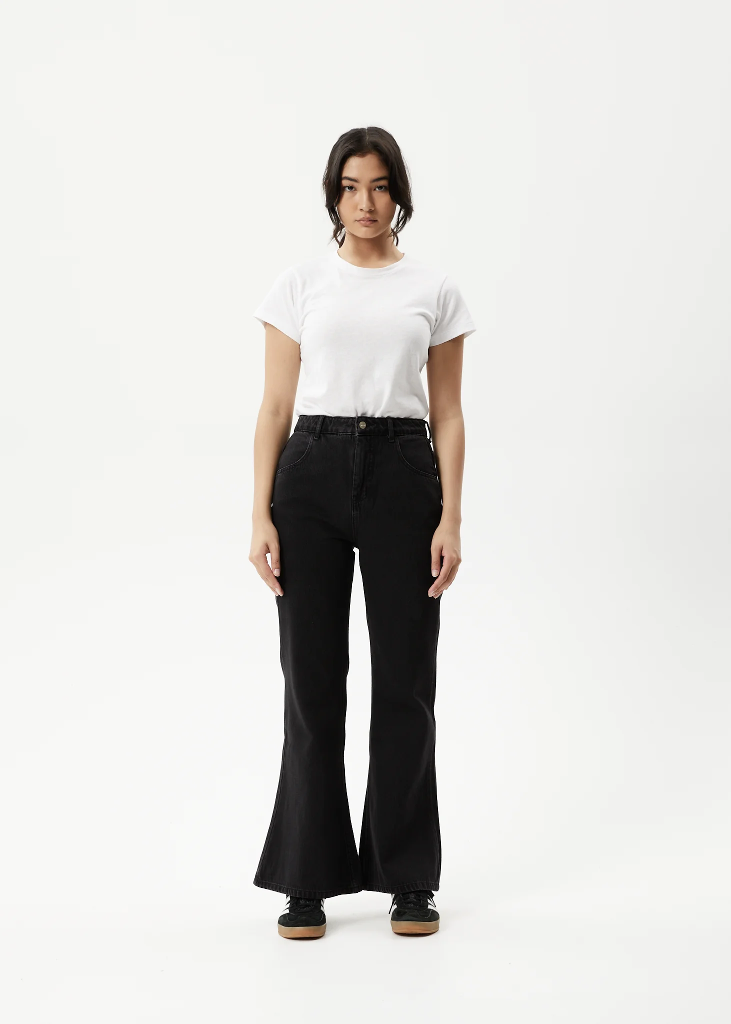 AFENDS Womens Marsha - Denim Slim Flared Jean - Washed Black