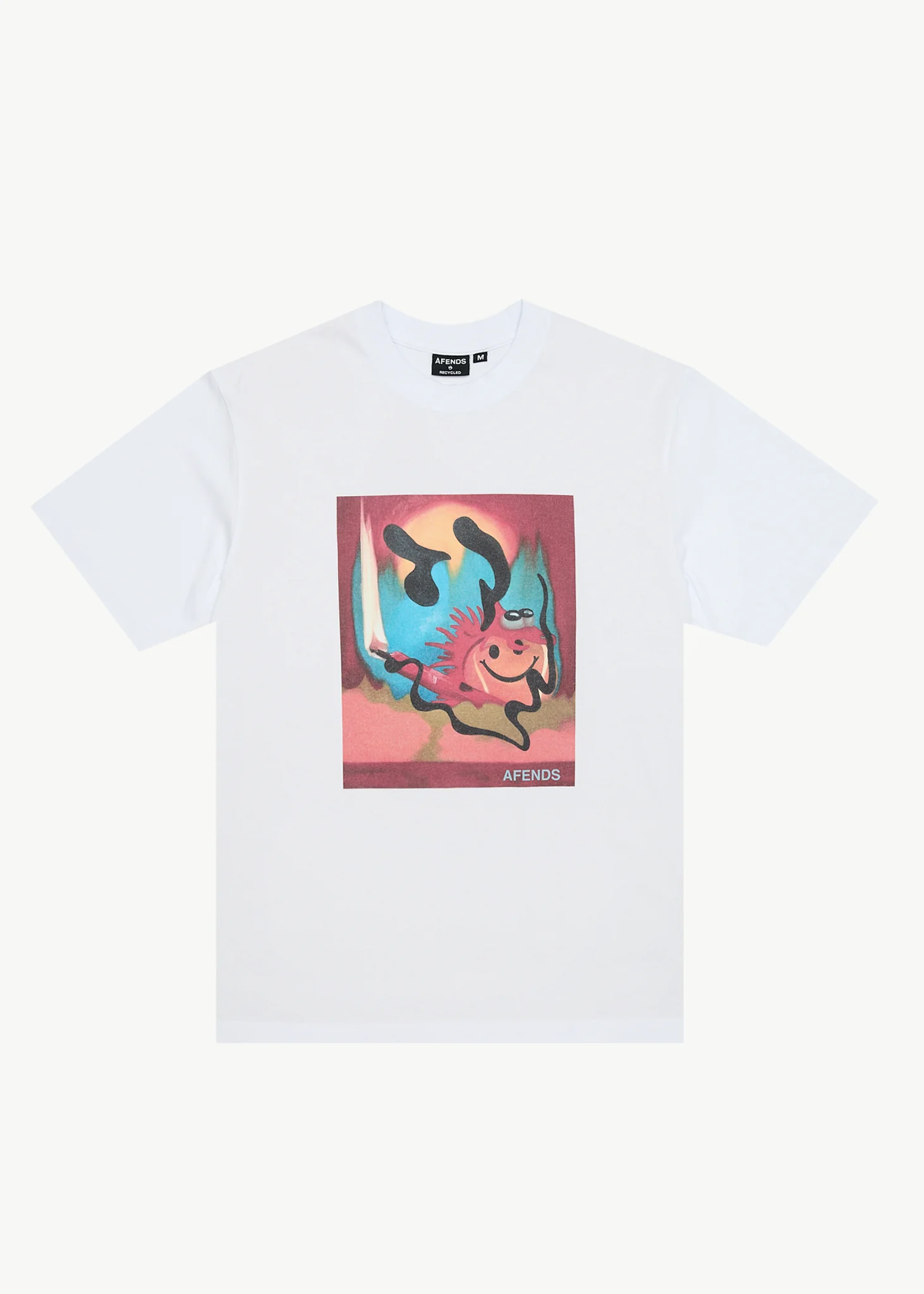 AFENDS Mens Apocalypso - Retro Tee - White