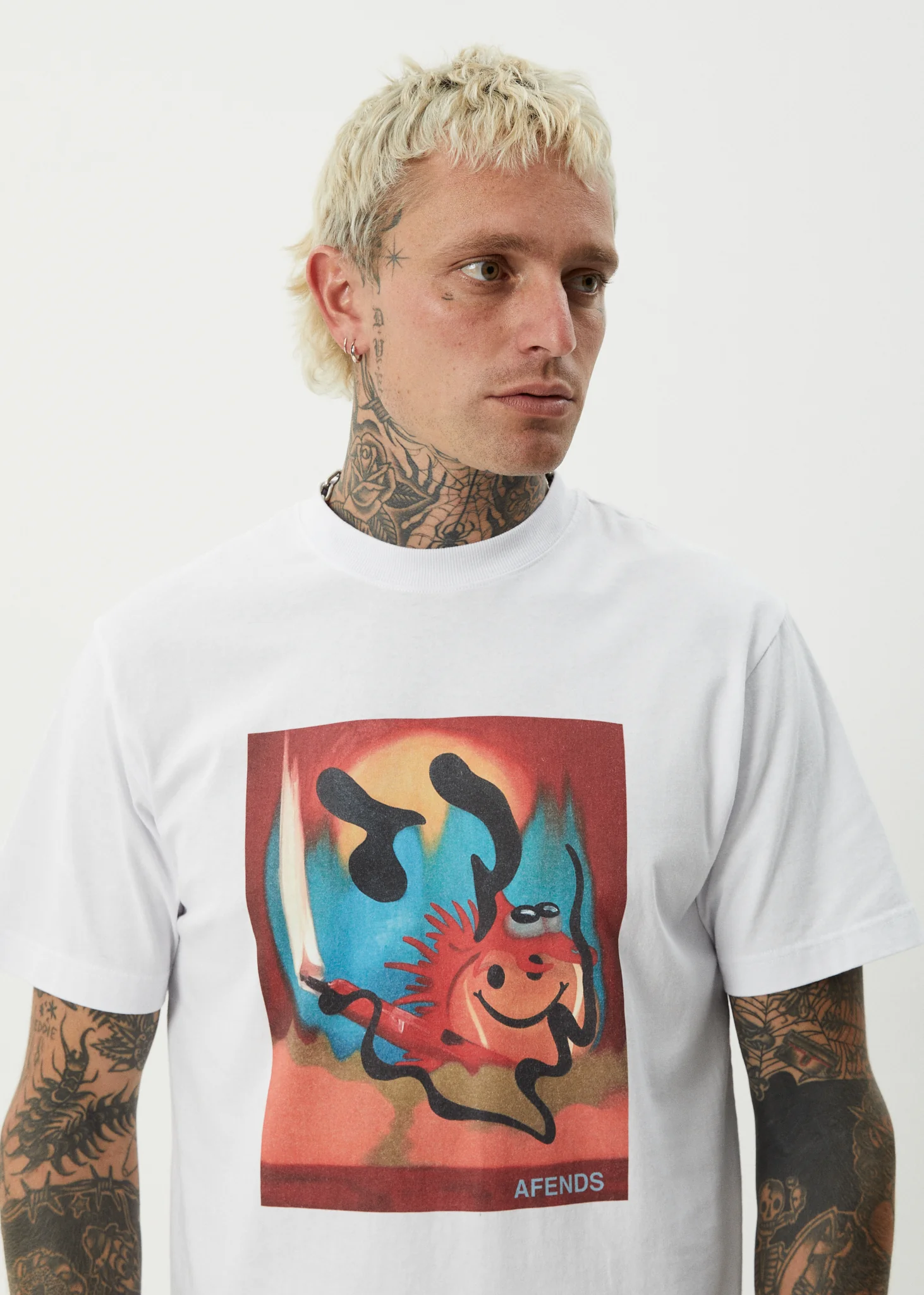 AFENDS Mens Apocalypso - Retro Tee - White - Image 6