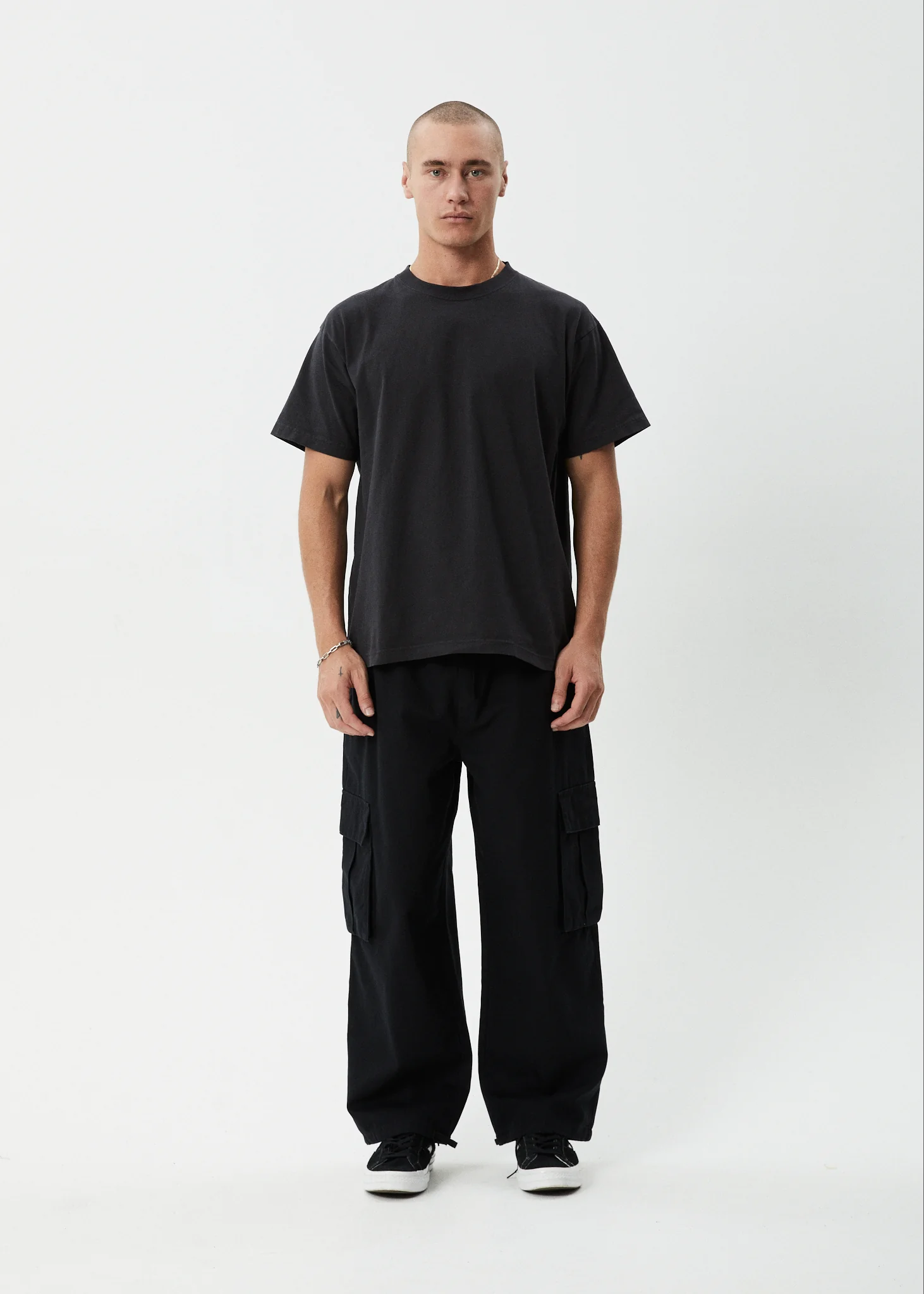AFENDS Mens Atlas Canvas - Cargo Pant - Black - Image 6