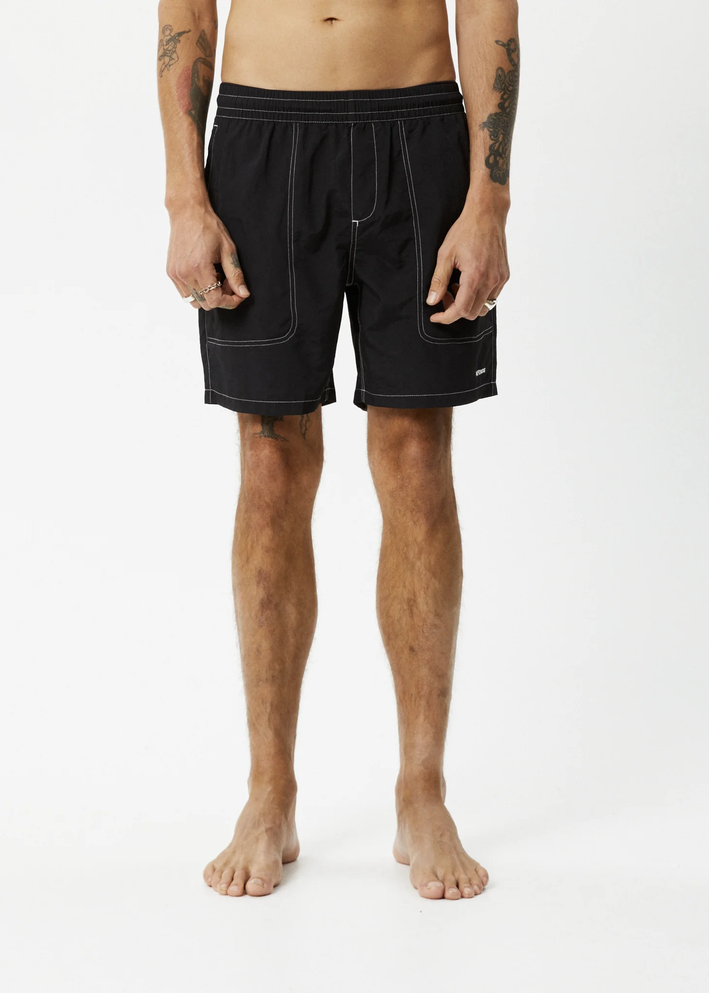 AFENDS Mens Baywatch - Swim Short 18" - Black - Image 2