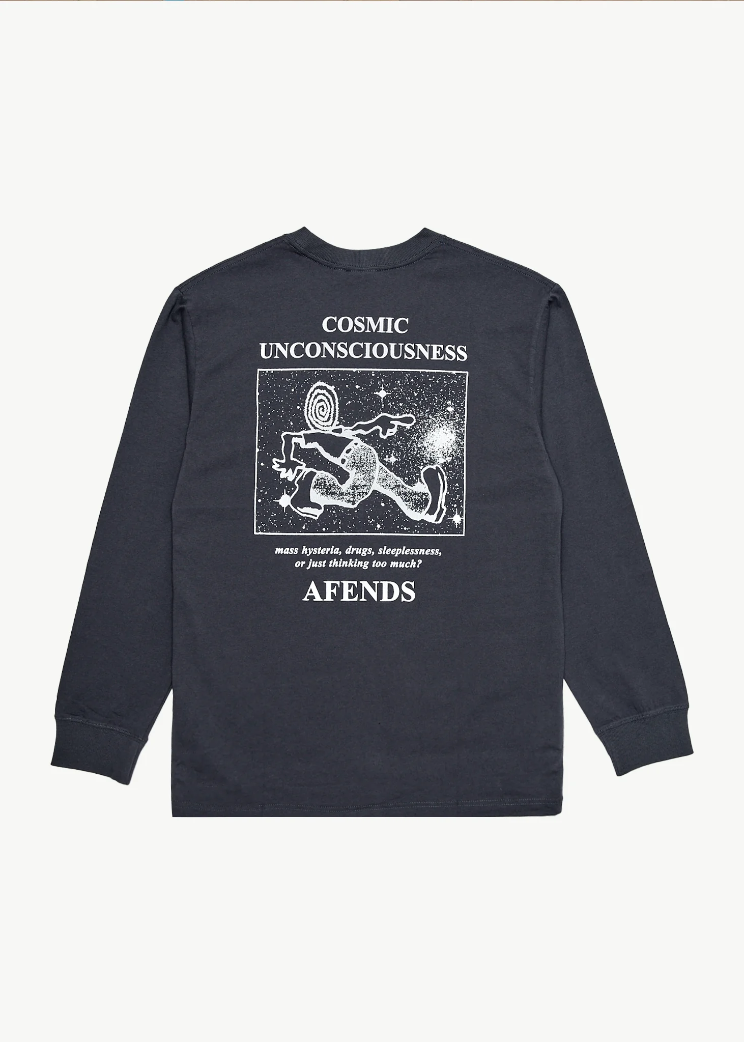 AFENDS Mens Cosmic - Long Sleeve Tee - Charcoal - Image 2