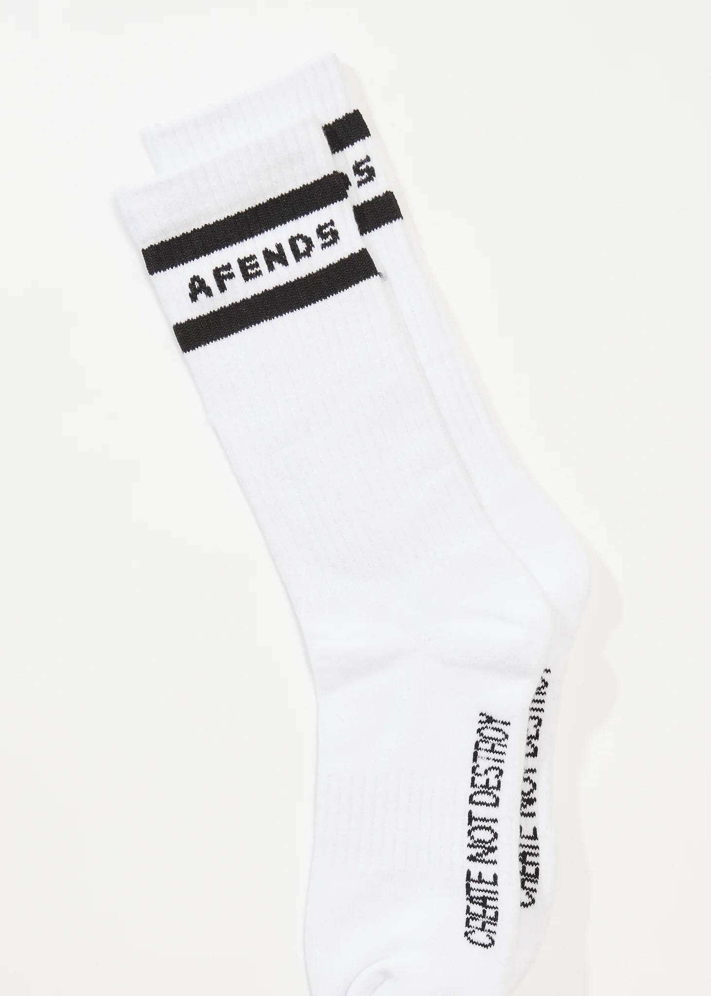 AFENDS Mens Create Not Destroy - Socks Two Pack - Black / White - Image 2