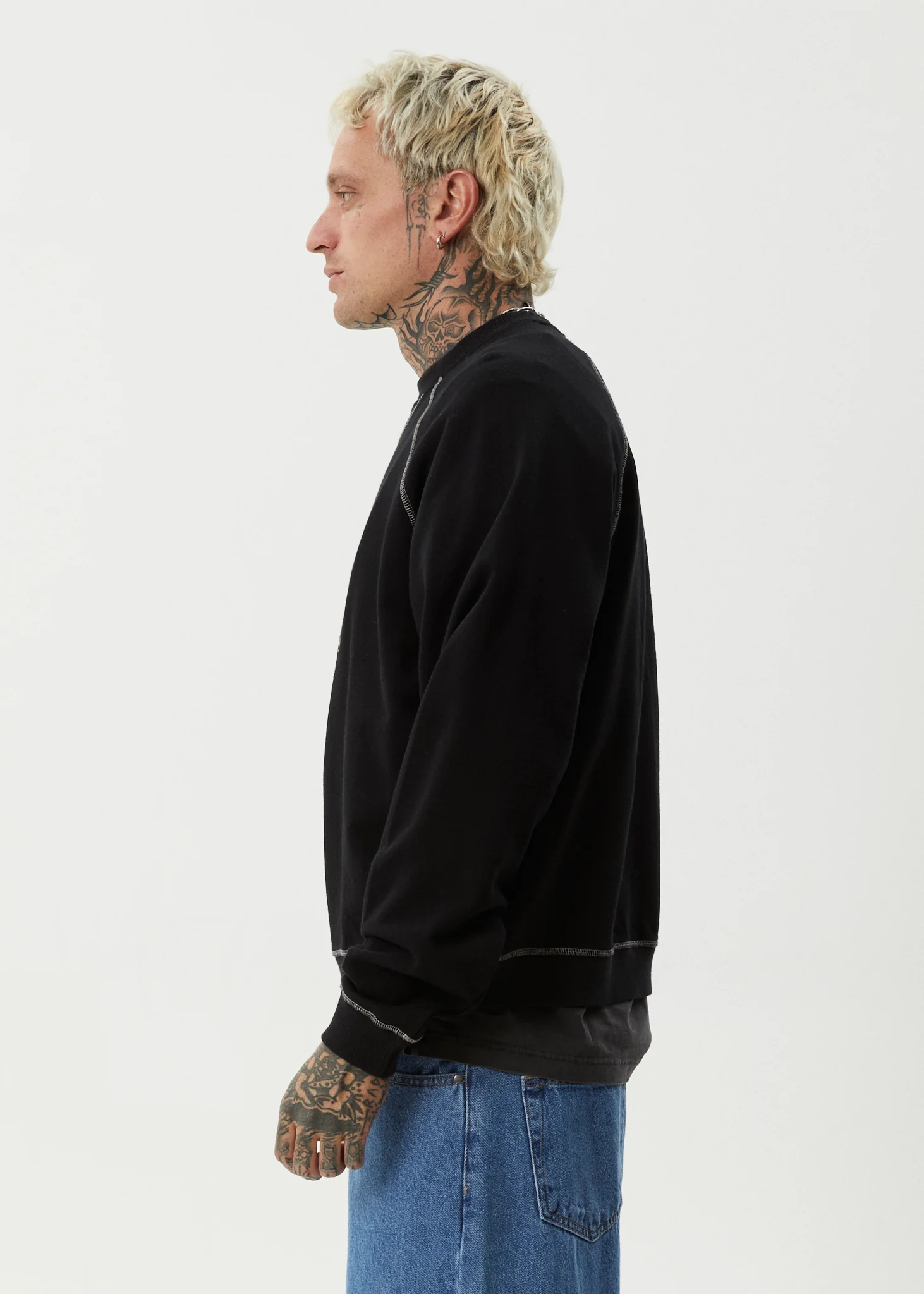 AFENDS Mens Dance Party - Crew Neck Jumper - Black - Image 4