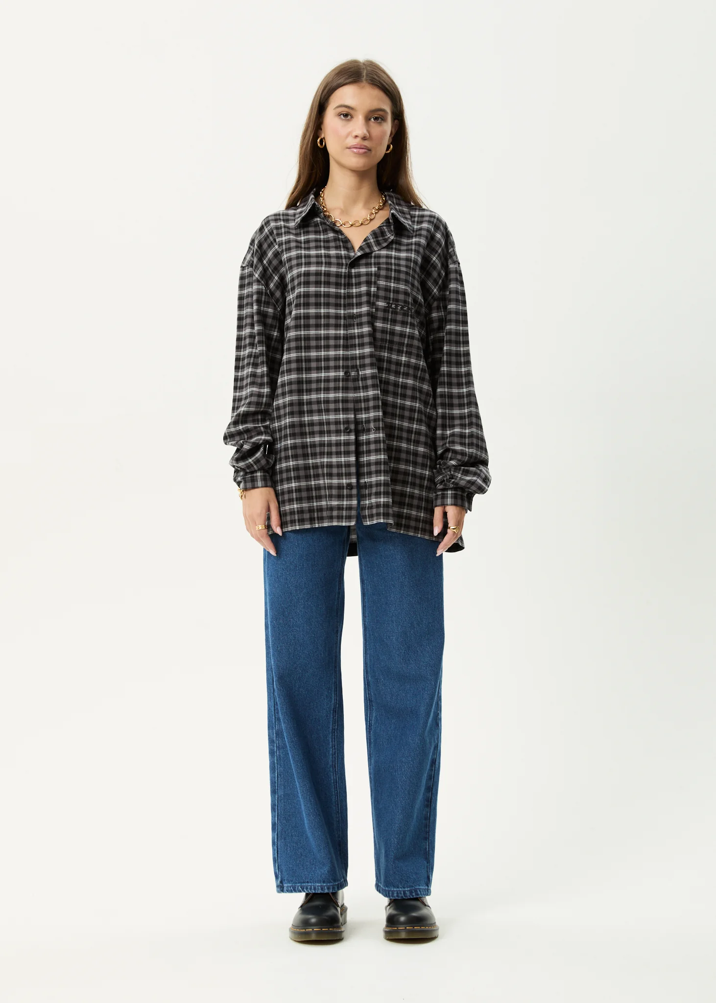 AFENDS Mens Darkness - Long Sleeve Shirt - Black Check - Image 12