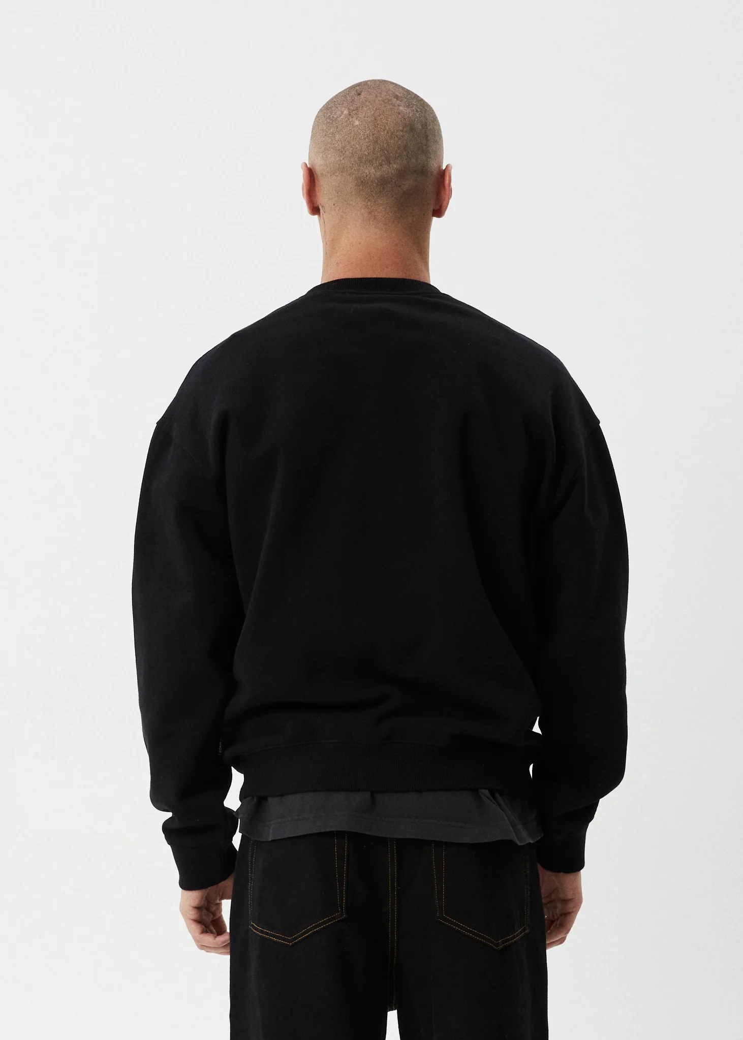 AFENDS Mens Dime Bag - Crew Neck Jumper - Black - Image 5