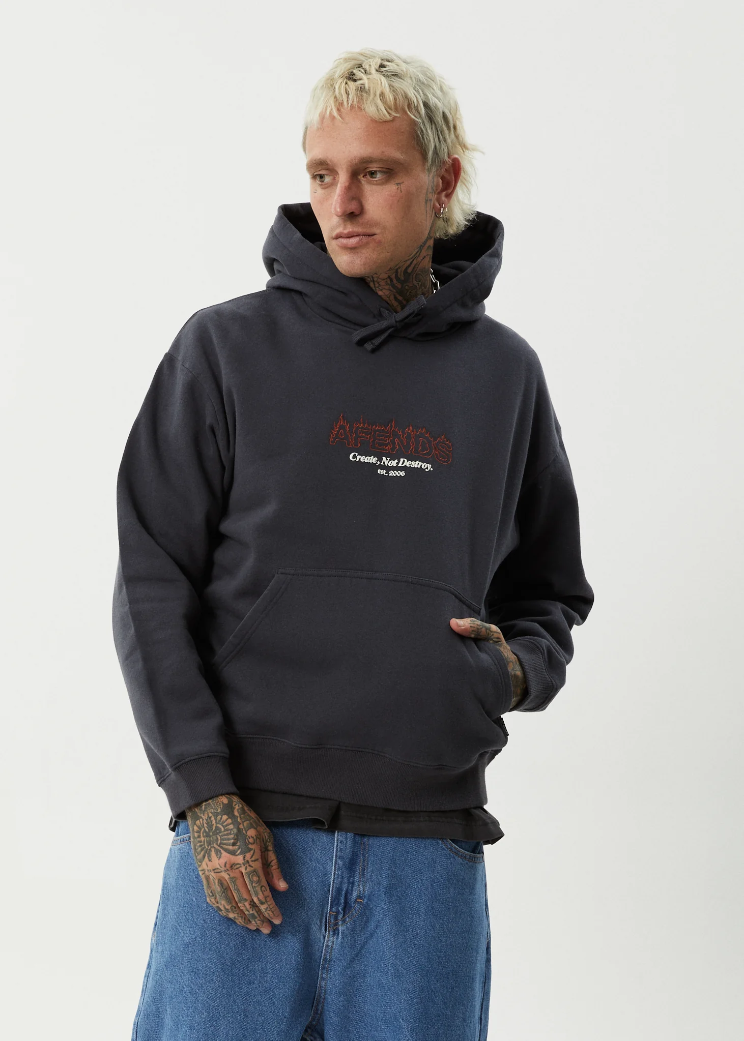 AFENDS Mens Ember - Hoodie - Charcoal - Image 2