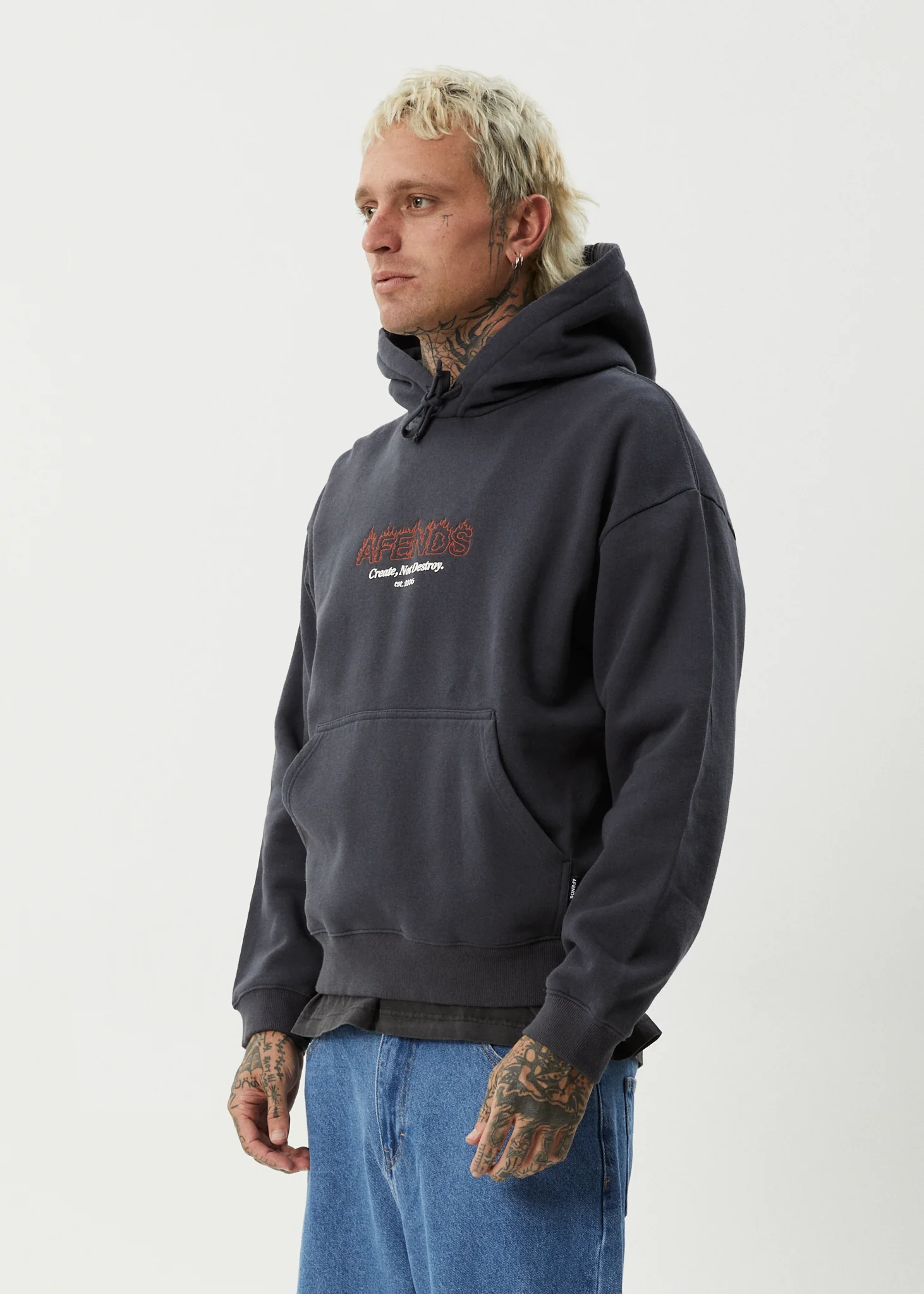 AFENDS Mens Ember - Hoodie - Charcoal - Image 3