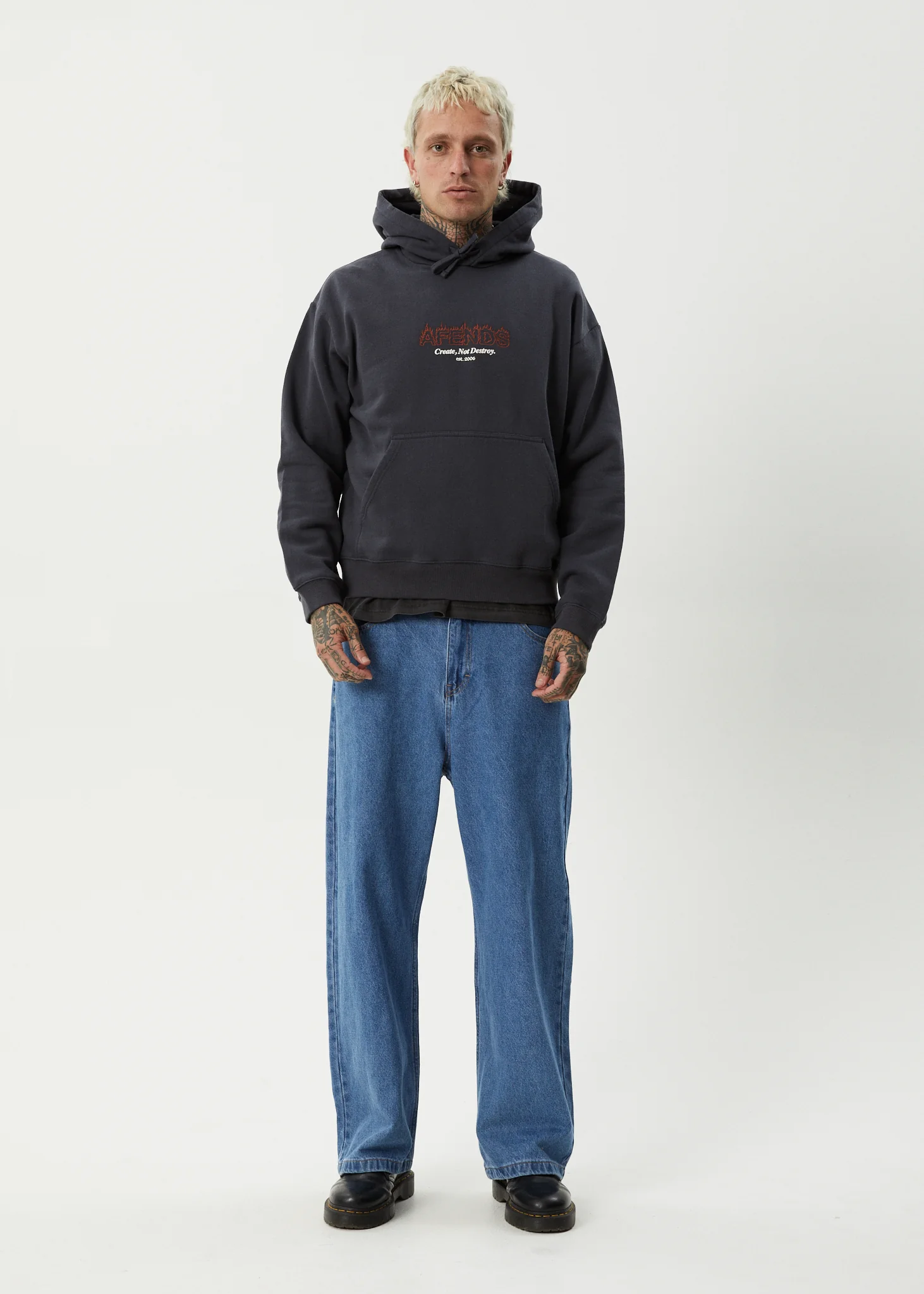 AFENDS Mens Ember - Hoodie - Charcoal - Image 7