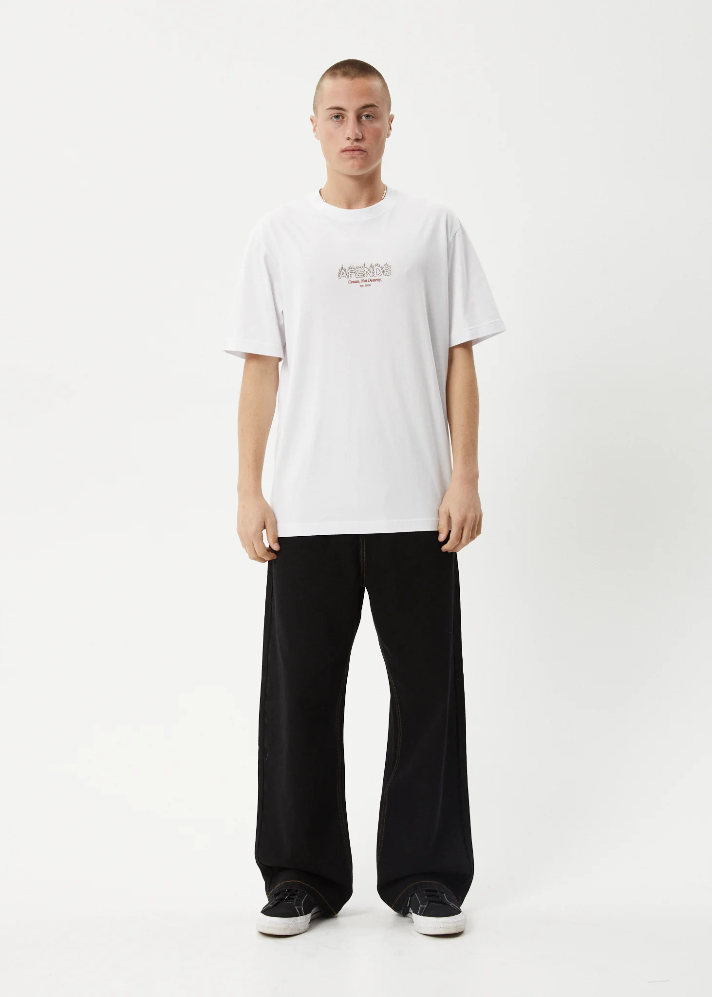 AFENDS Mens Ember - Retro Tee - White - Image 9