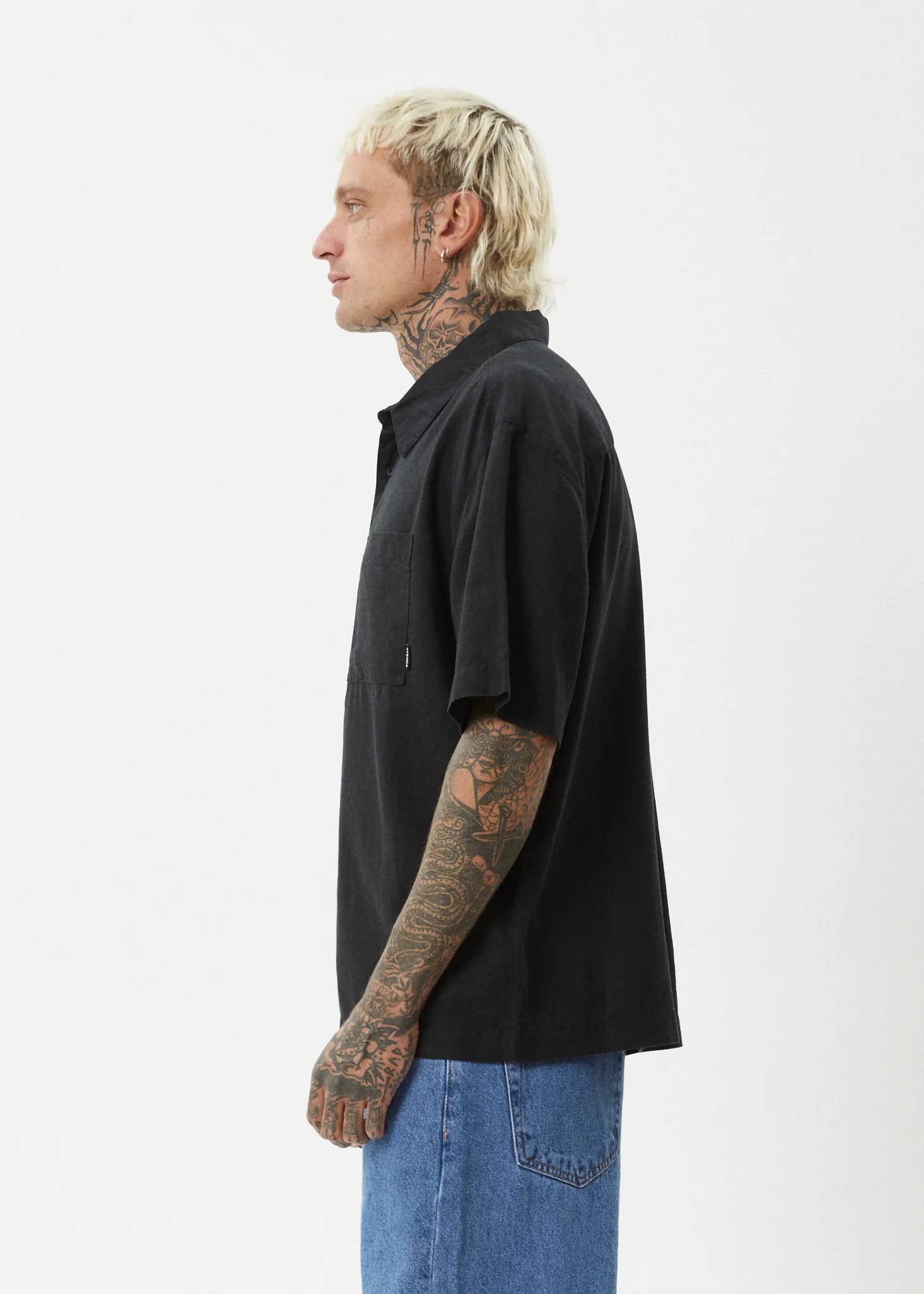 AFENDS Mens Everyday - Short Sleeve Shirt - Black - Image 6
