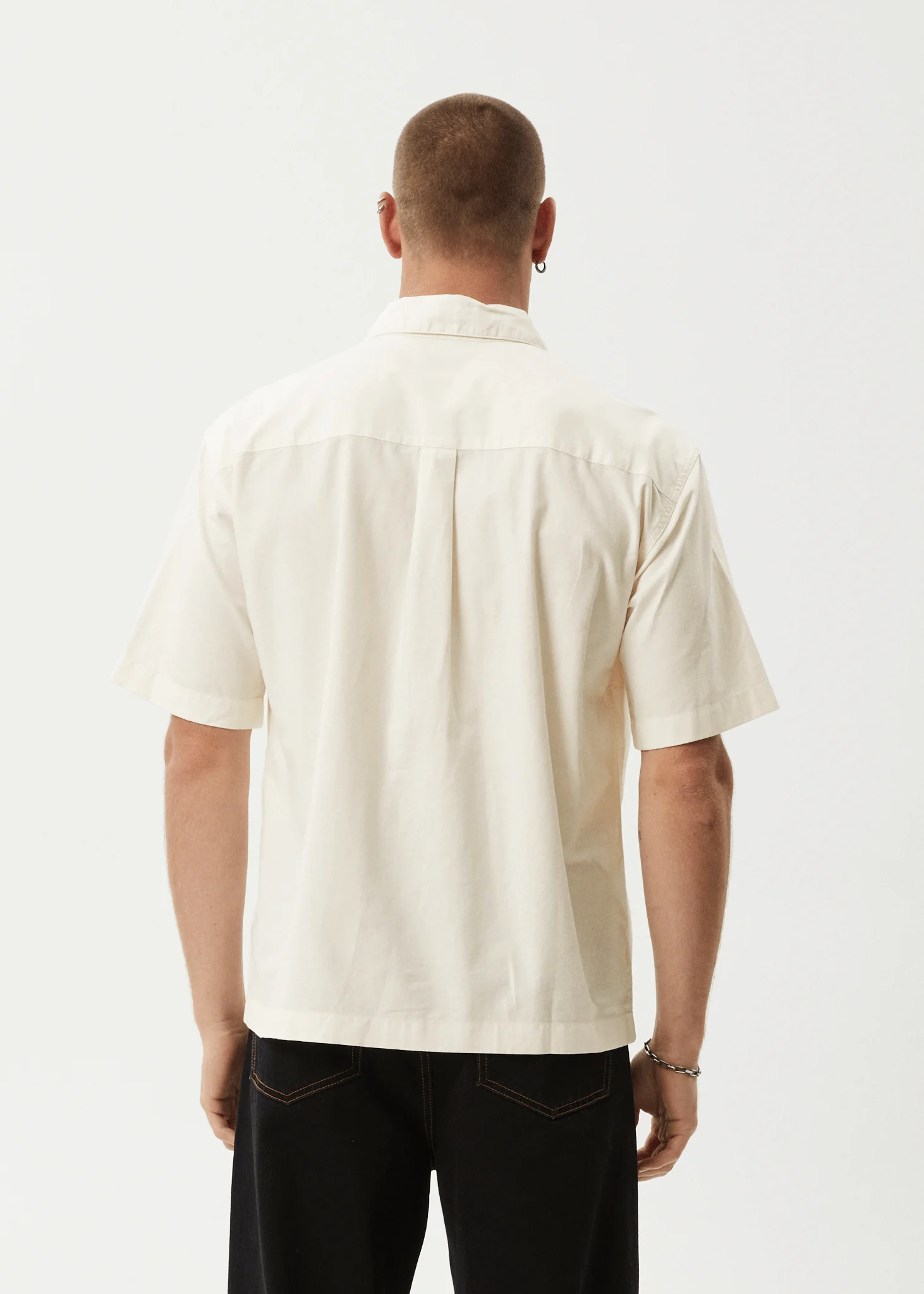 AFENDS Mens Everyday - Short Sleeve Shirt - Off White - Image 5