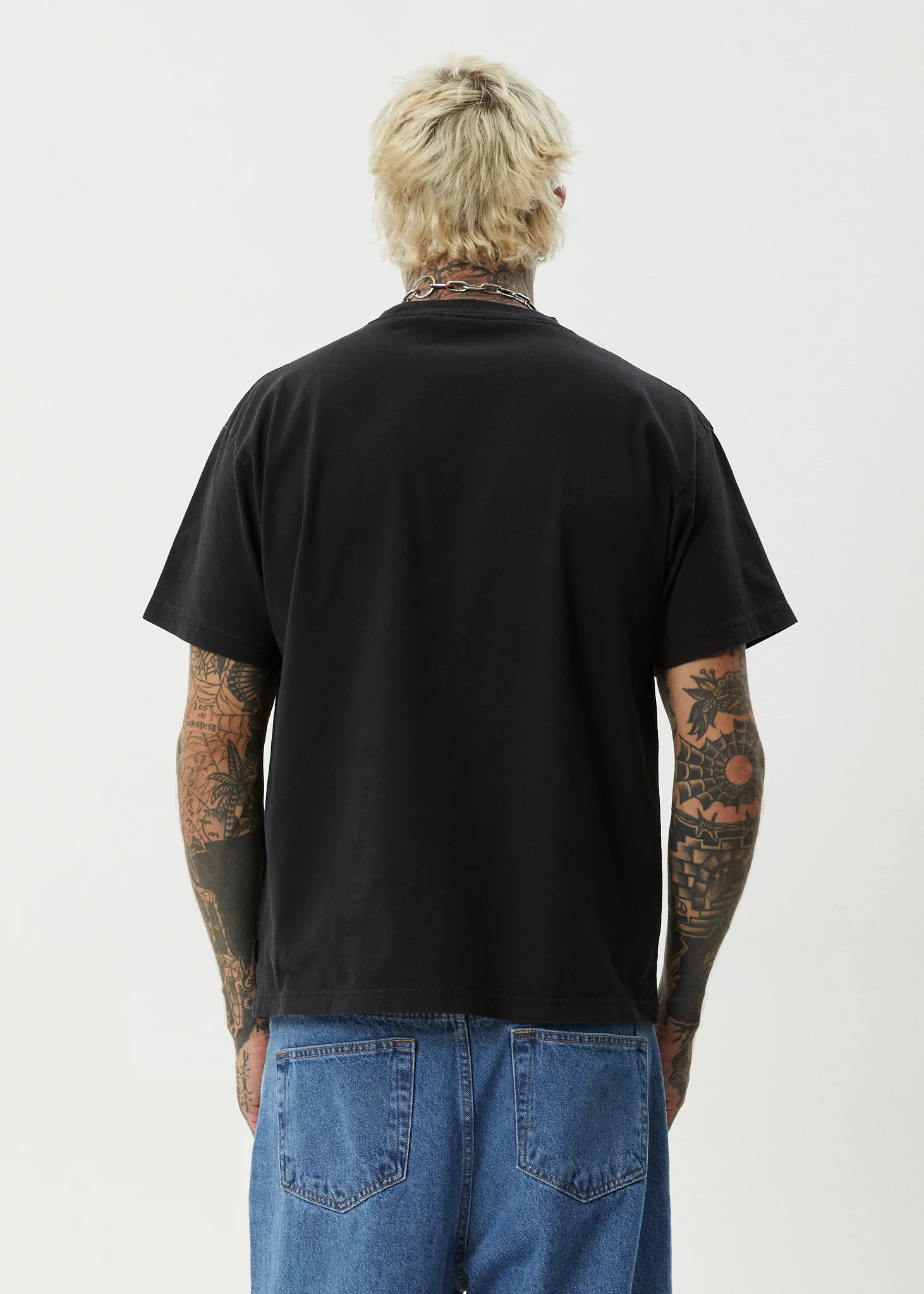 AFENDS Mens Fast Forward - Heavyweight Boxy Tee - Stone Black - Image 4