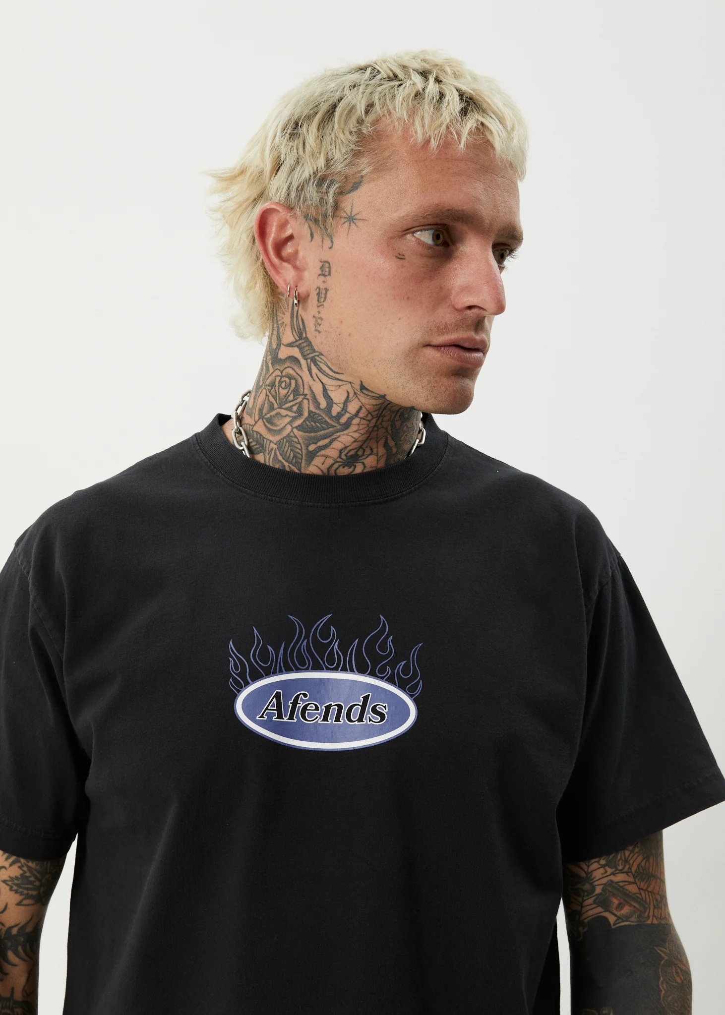 AFENDS Mens Fast Forward - Heavyweight Boxy Tee - Stone Black - Image 5