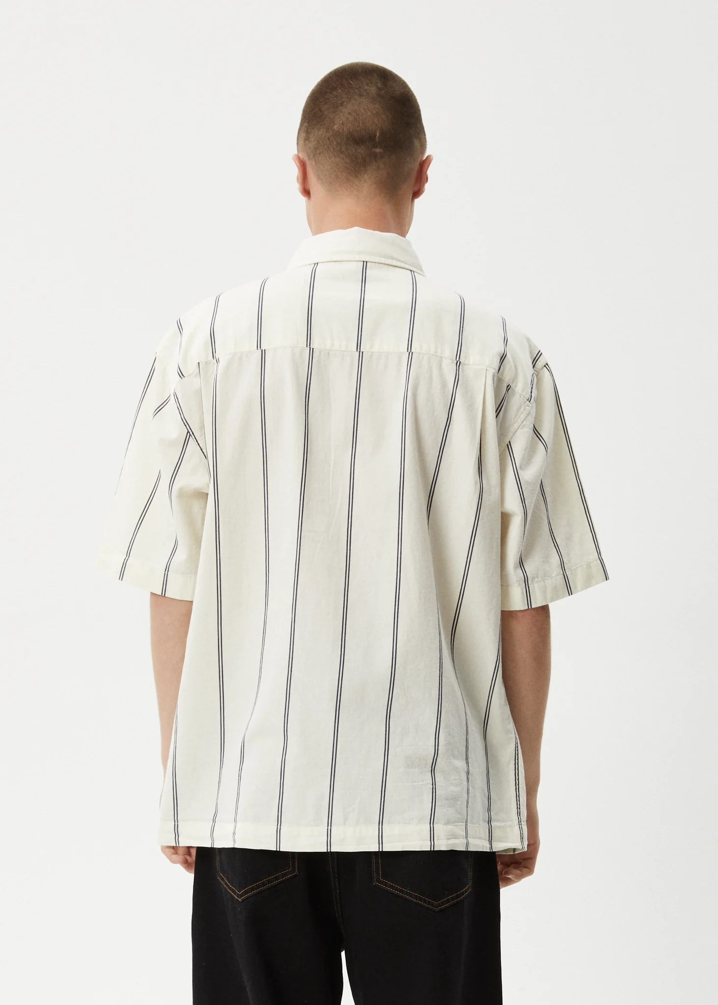 AFENDS Mens Fineline - Short Sleeve Shirt - Limestone - Image 6