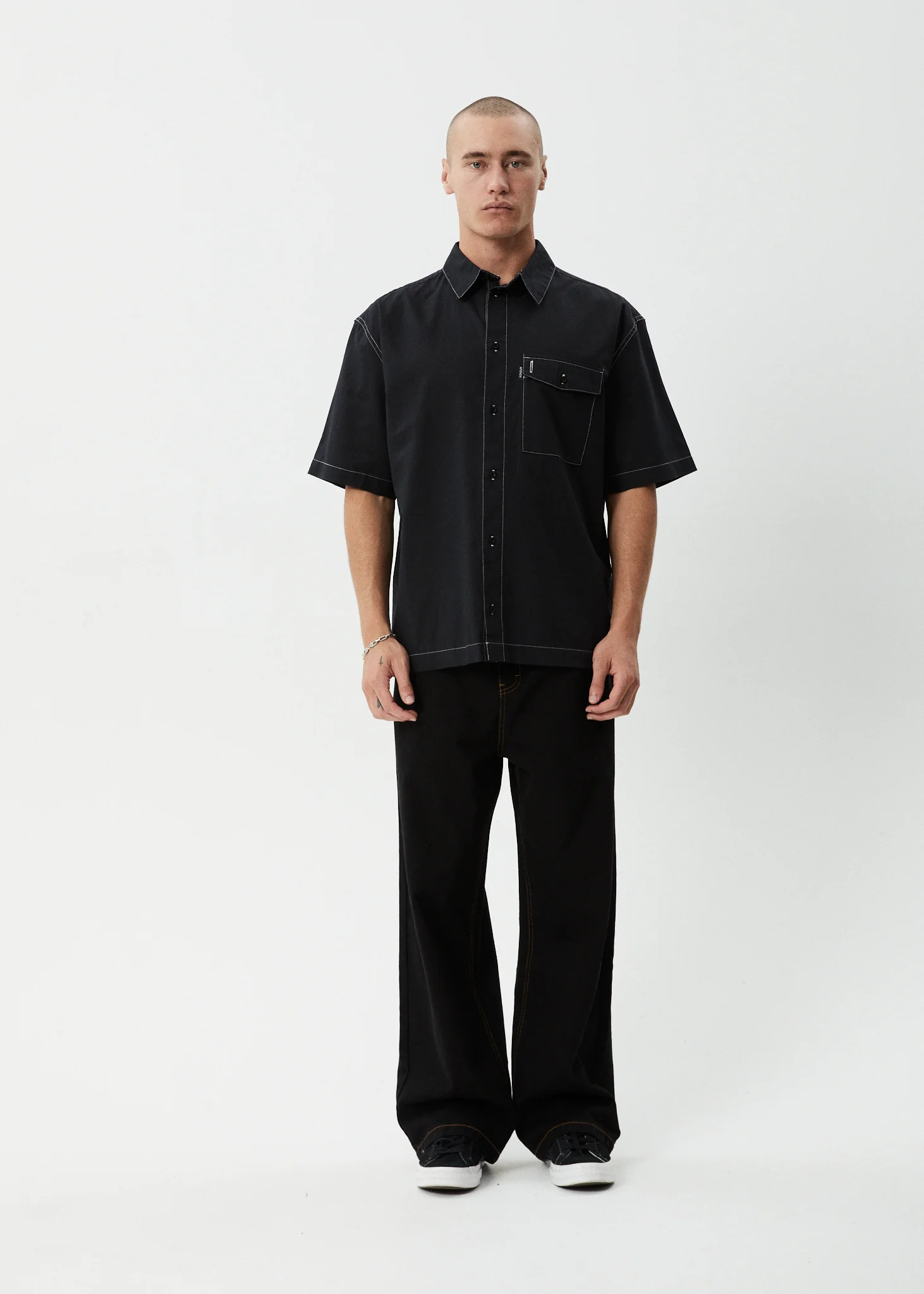 AFENDS Mens Flame - Short Sleeve Shirt - Black - Image 8