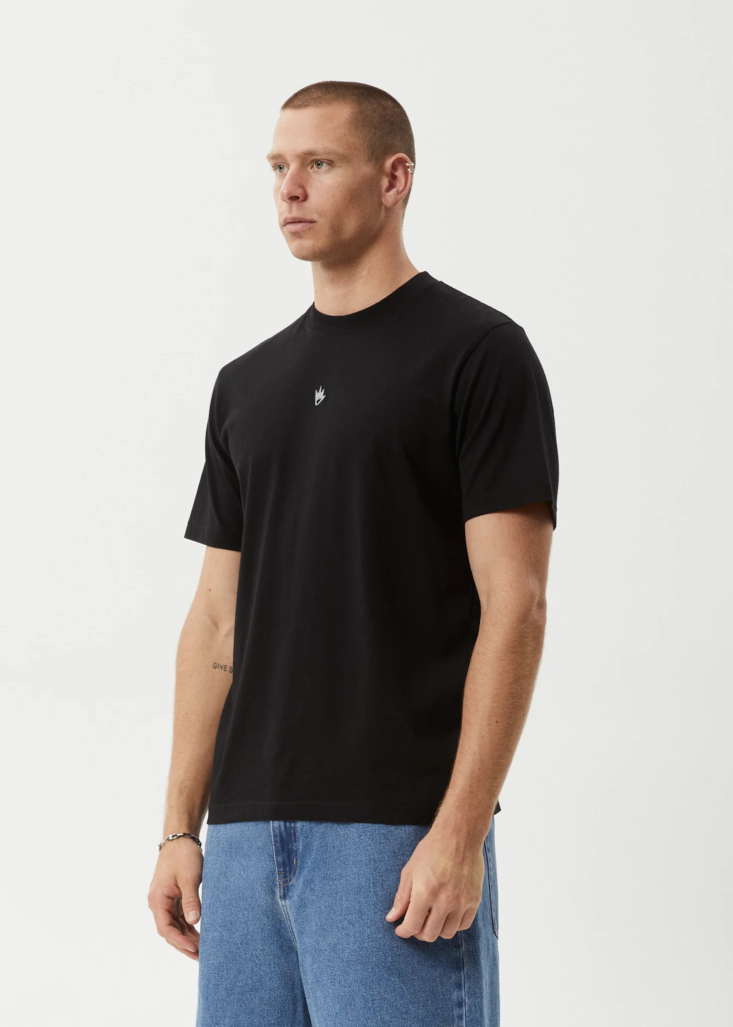 AFENDS Mens Flame - Retro Tee - Dark Olive / Black - Image 3