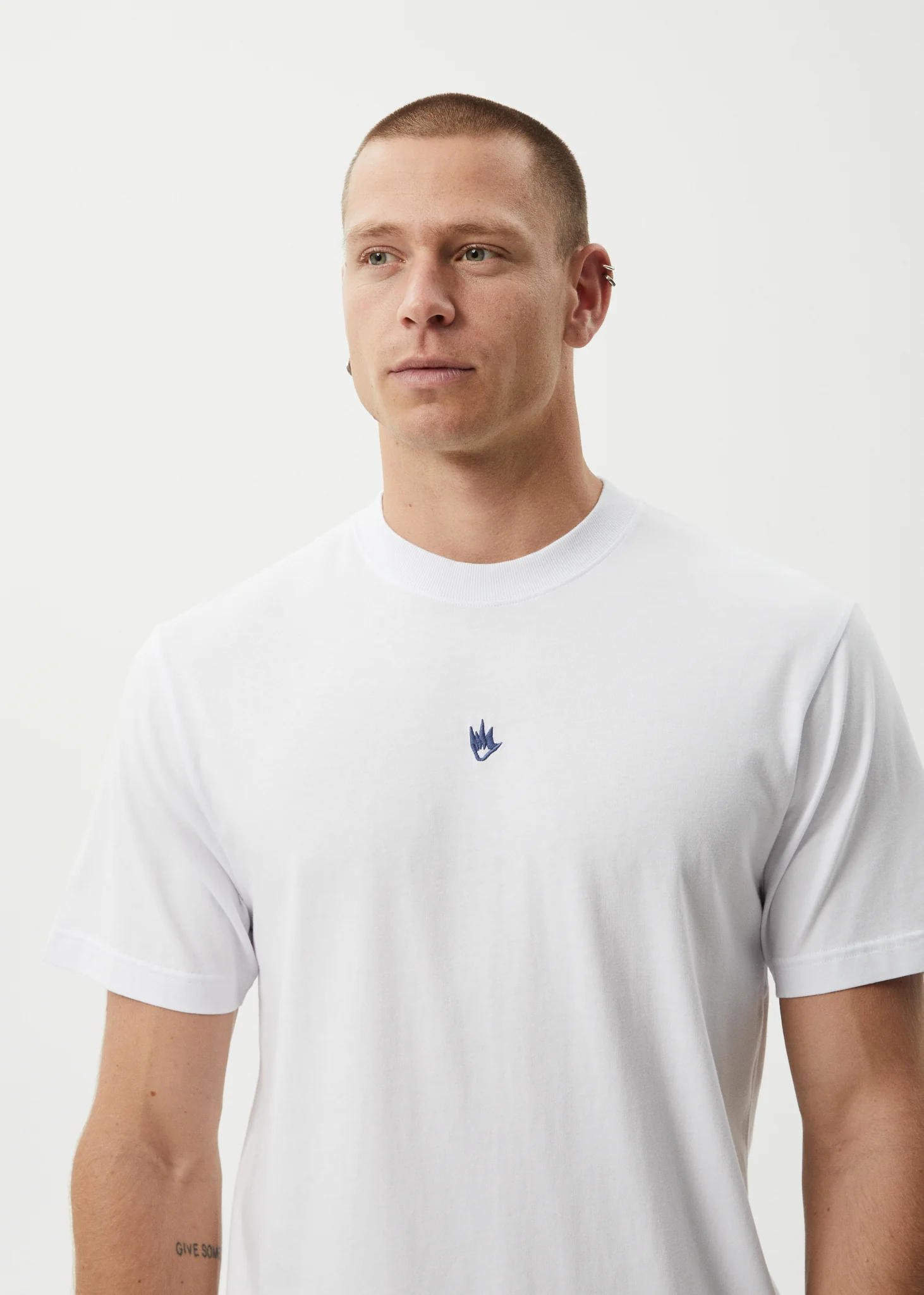 AFENDS Mens Flame - Retro Tee - White / Blue - Image 6