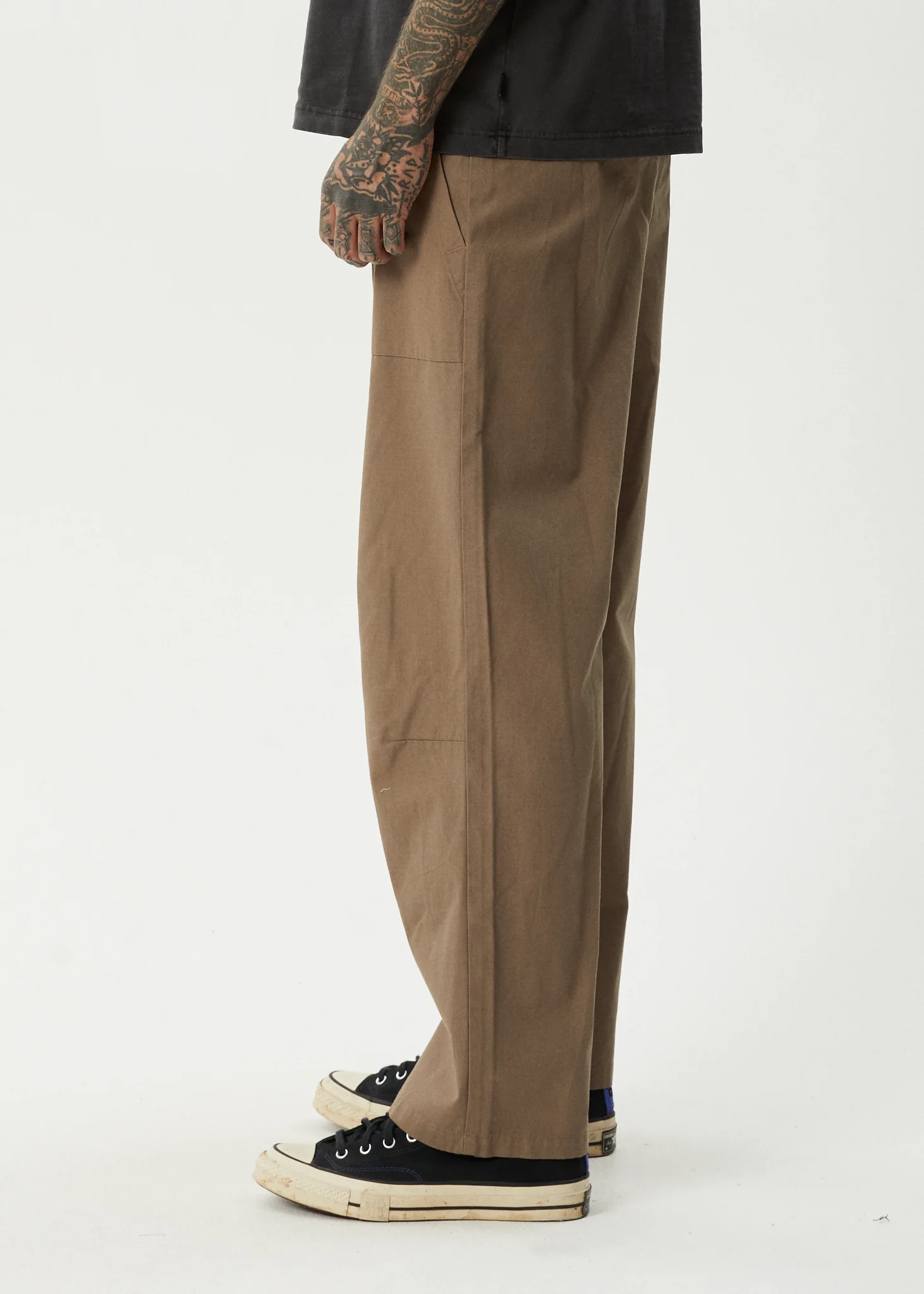 AFENDS Mens Glider - Pleated Pant - Fossil - Image 5