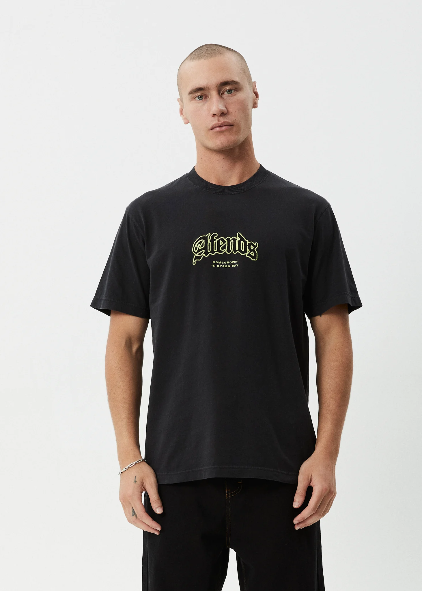 AFENDS Mens Home - Retro Tee - Stone Black - Image 2