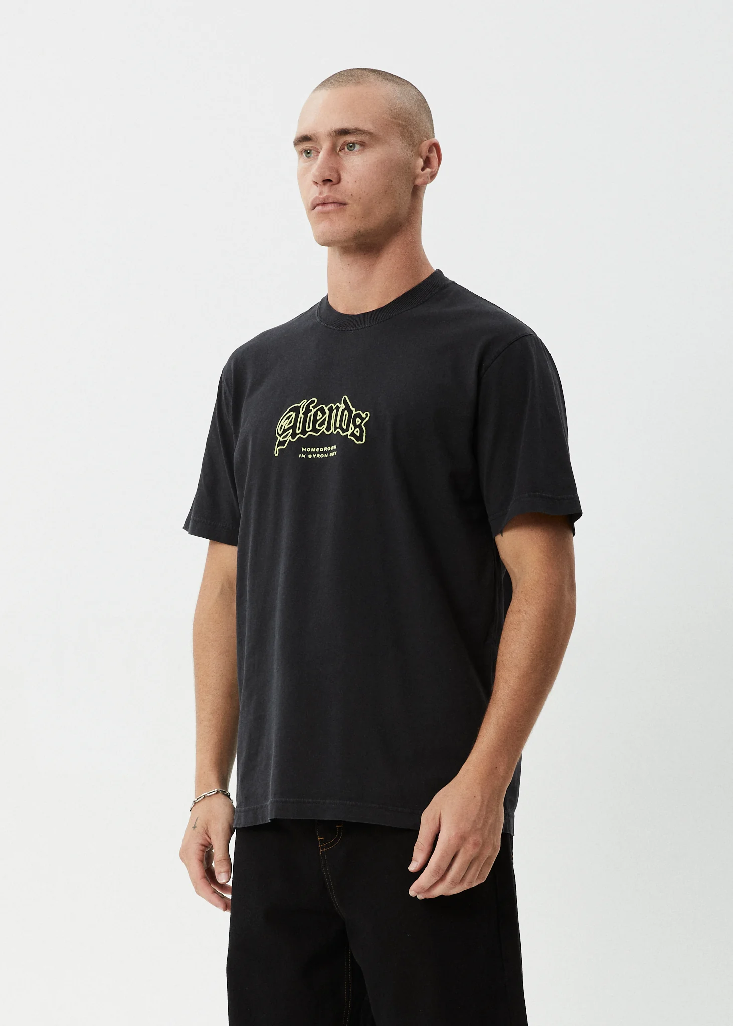 AFENDS Mens Home - Retro Tee - Stone Black - Image 3