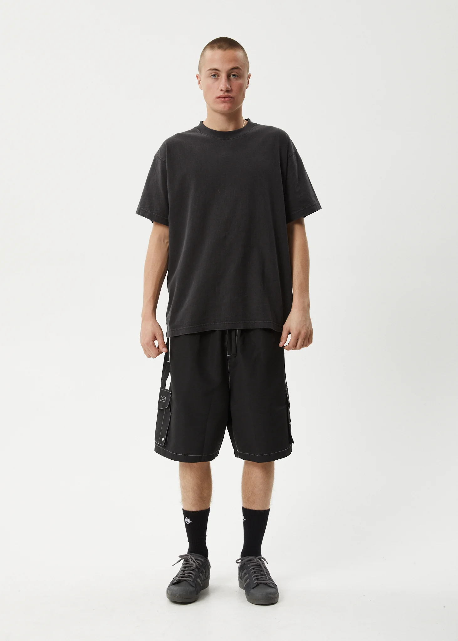 AFENDS Mens House Related - Cargo Swim Short 21" - Black - Image 8