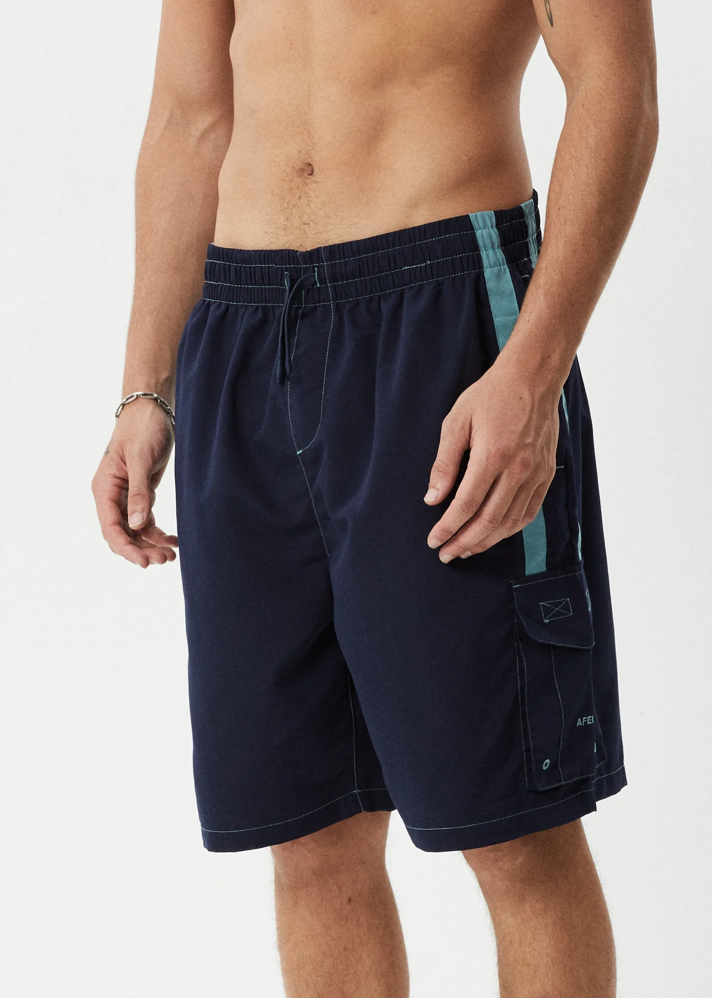 AFENDS Mens House Related - Cargo Swim Short 21" - Deep Sea - Image 4