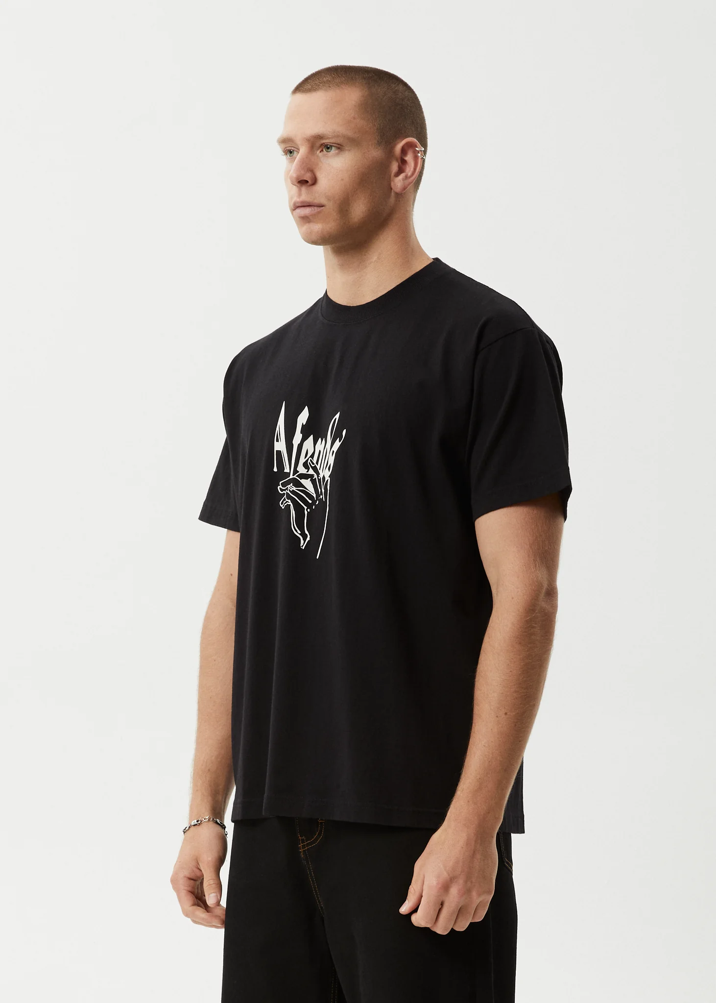 AFENDS Mens Magic Happens - Heavyweight Boxy Tee - Black - Image 3