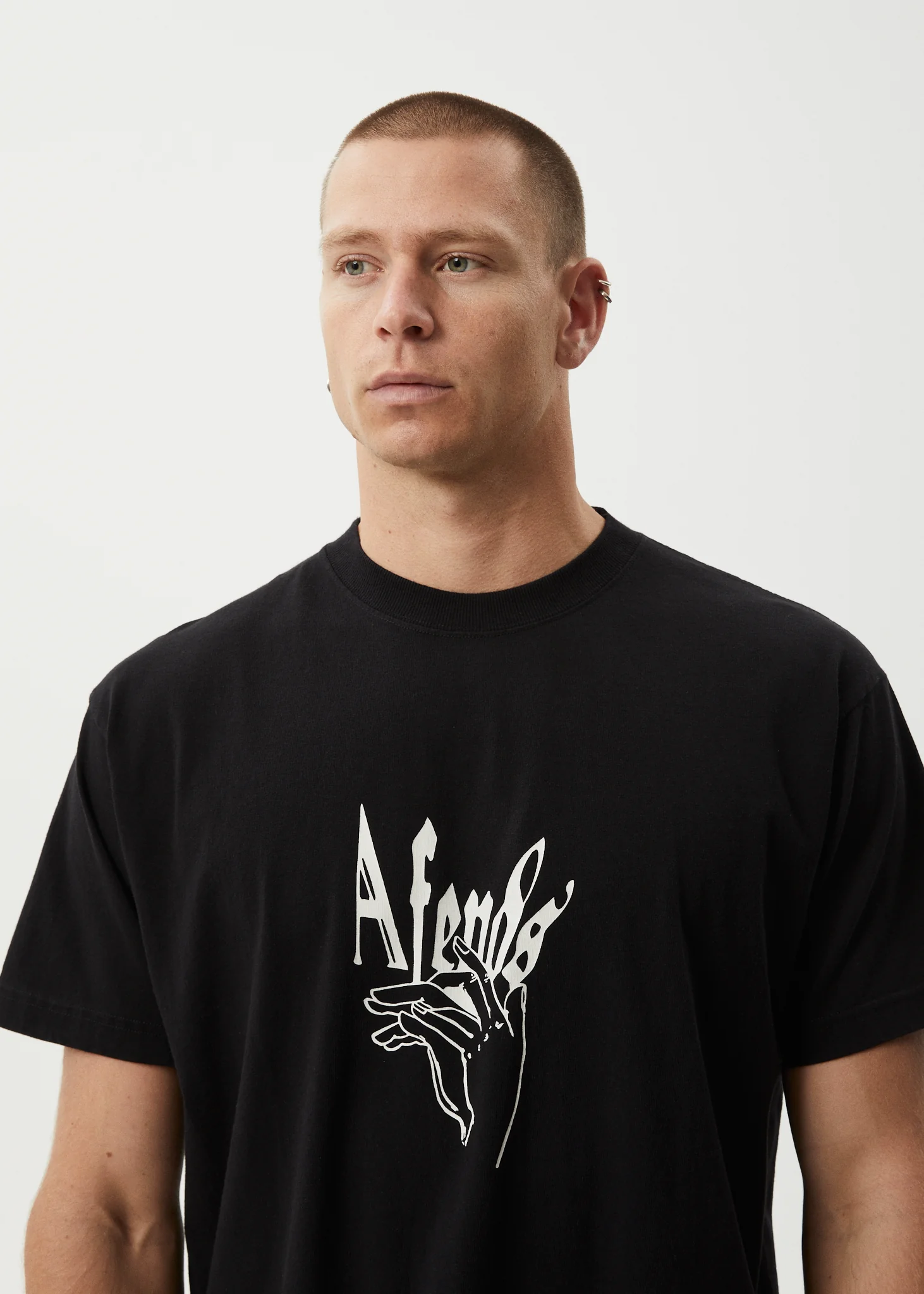 AFENDS Mens Magic Happens - Heavyweight Boxy Tee - Black - Image 7