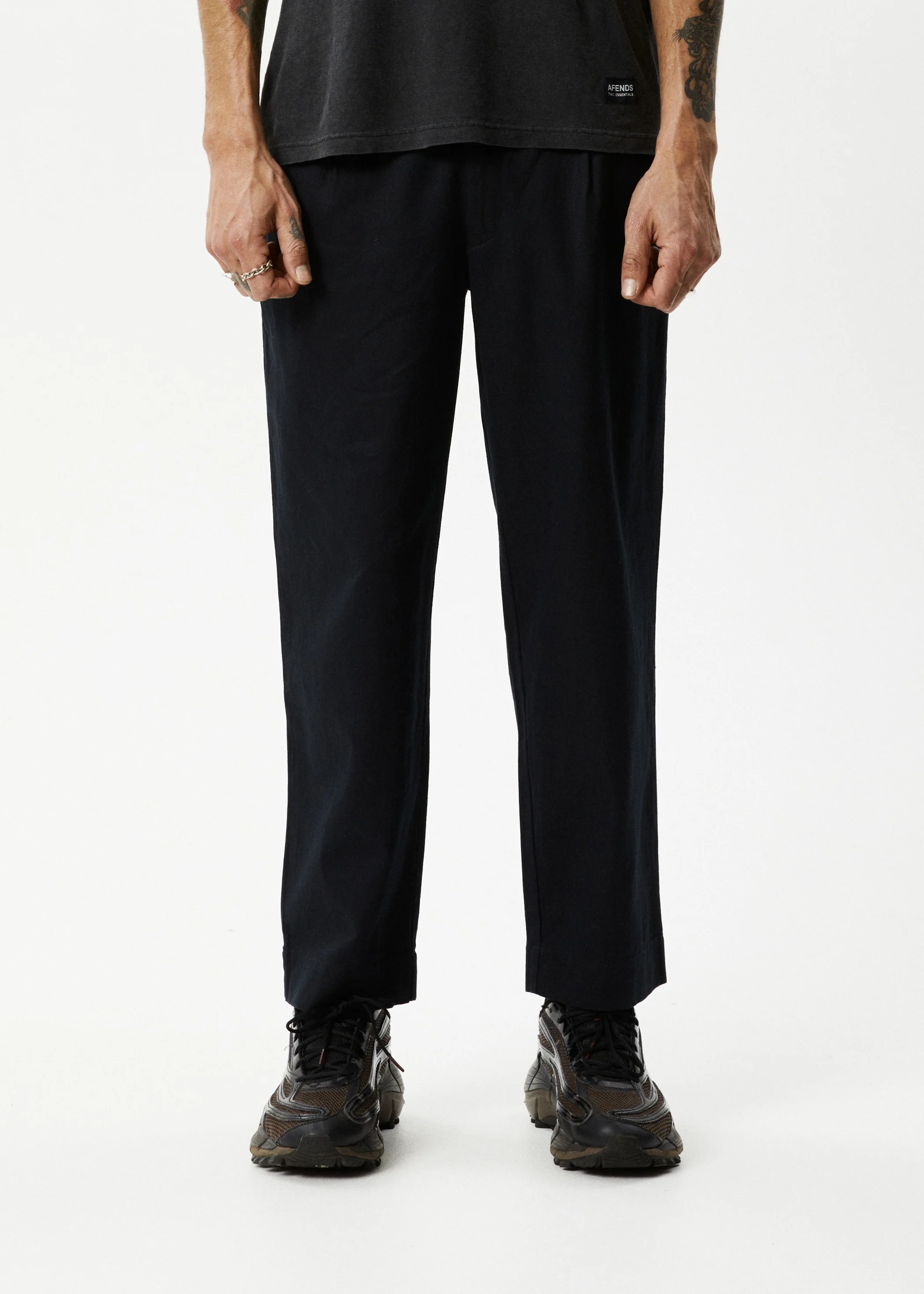 AFENDS Mens Mixed Business - Suit Pant - Black - Image 2