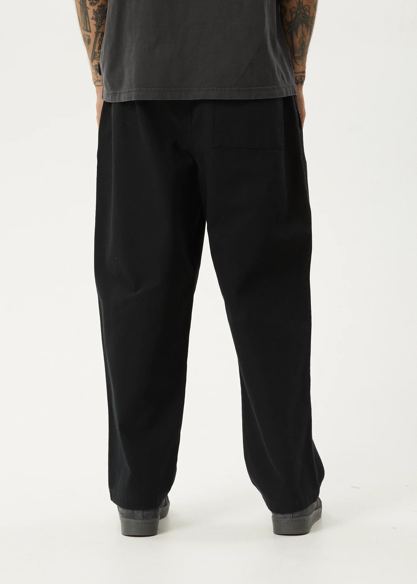 AFENDS Mens Ninety Eights - Elastic Waist Pant - Black - Image 5