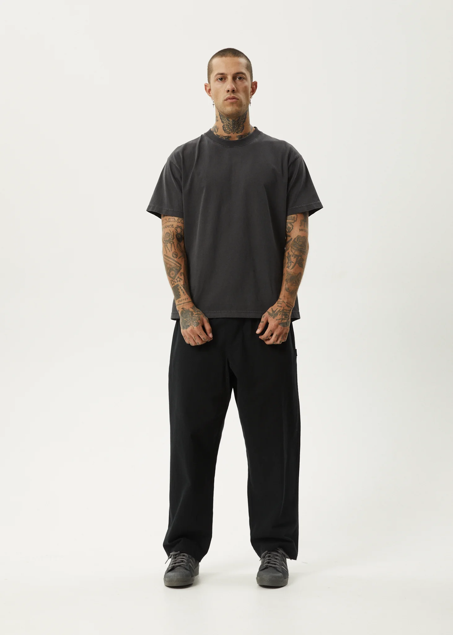 AFENDS Mens Ninety Eights - Elastic Waist Pant - Black - Image 7