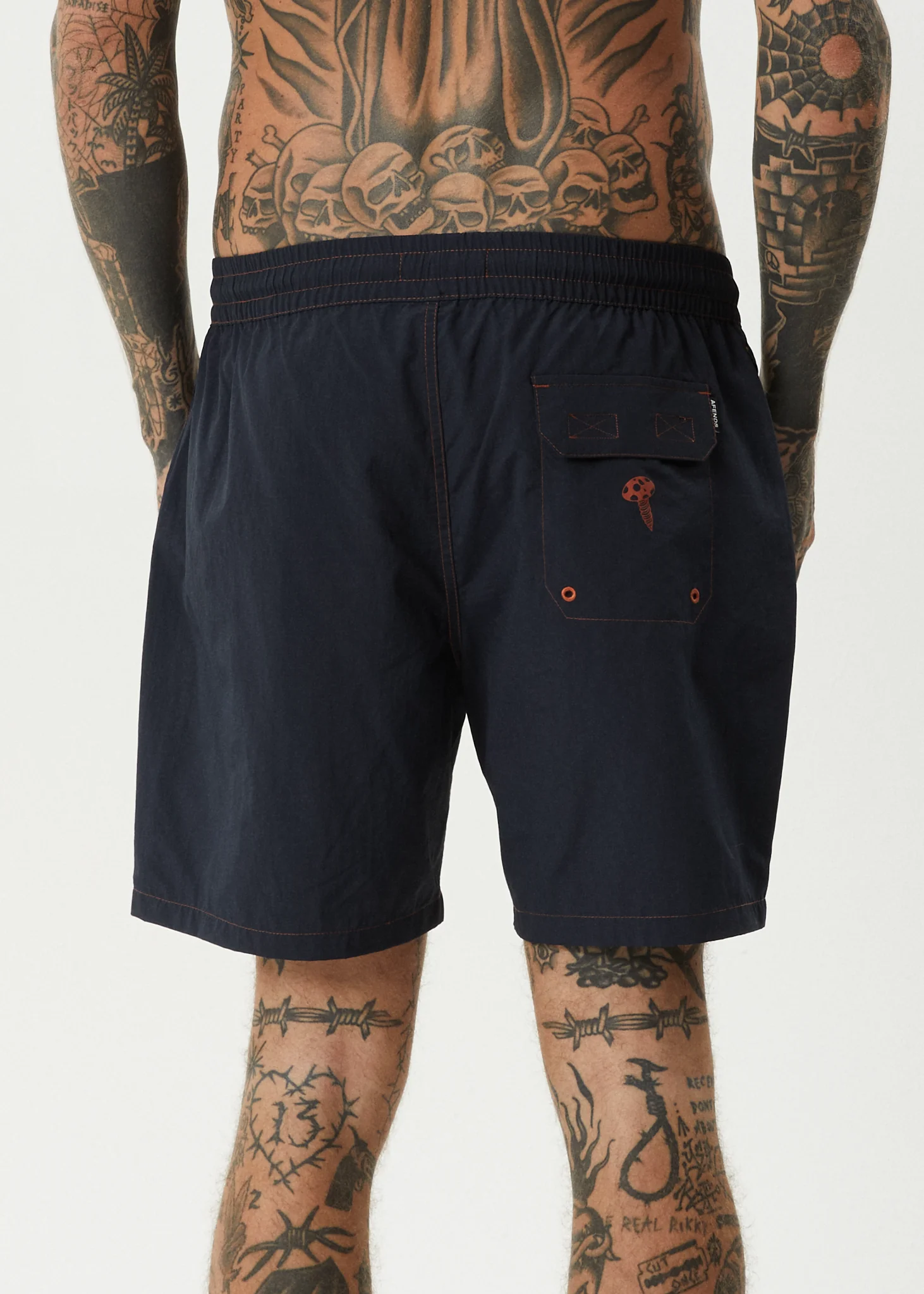 AFENDS Mens Nuts N Bolts - Baywatch Swim Short 18" - Deep Sea - Image 5