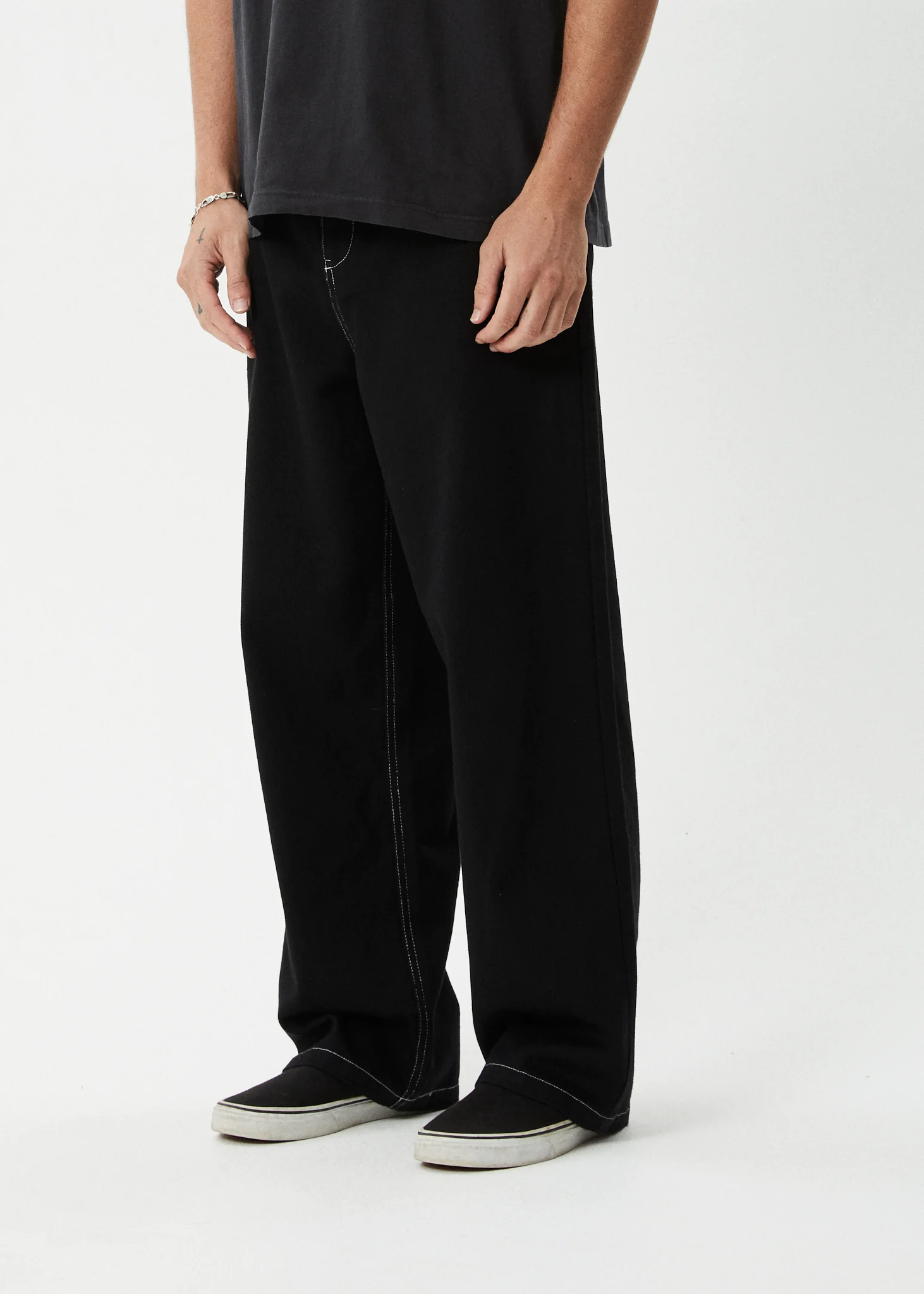 AFENDS Mens Pablo - Baggy Pant - Black - Image 3
