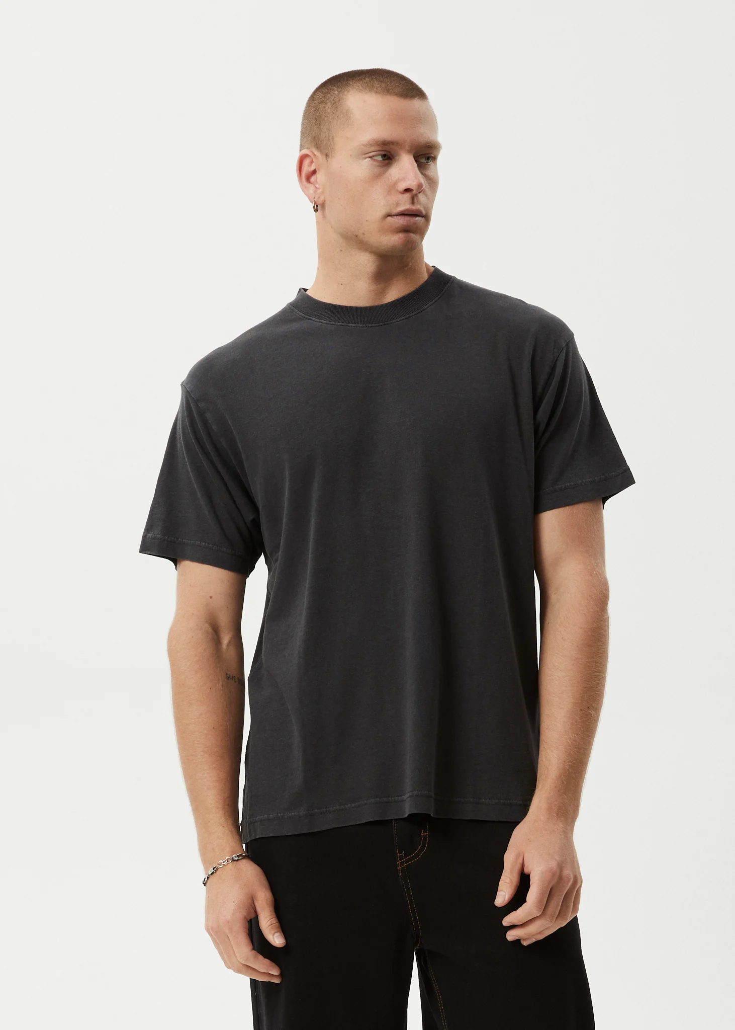 AFENDS Mens Foundation - Boxy Tee - Stone Black - Image 2
