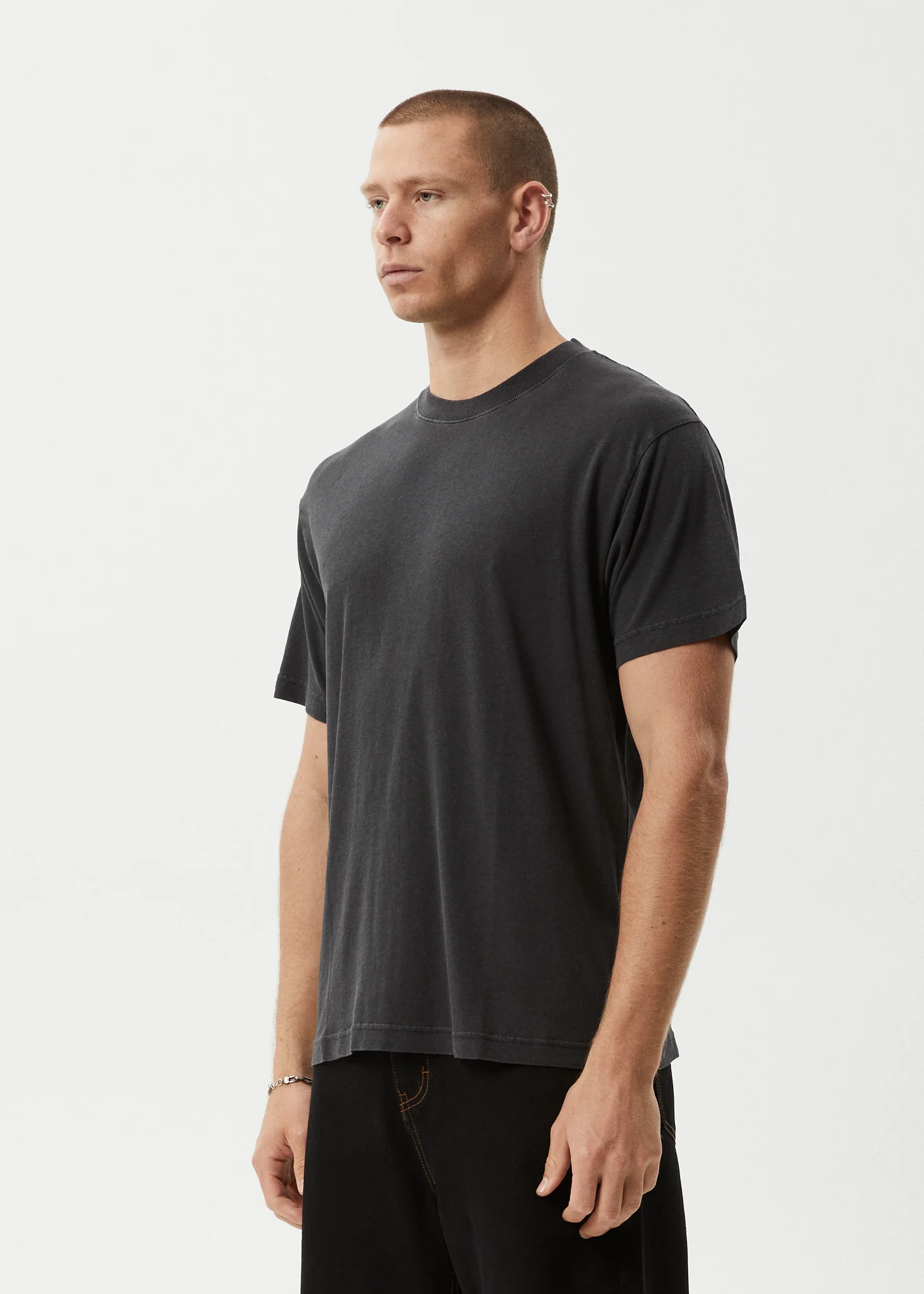 AFENDS Mens Foundation - Boxy Tee - Stone Black - Image 3