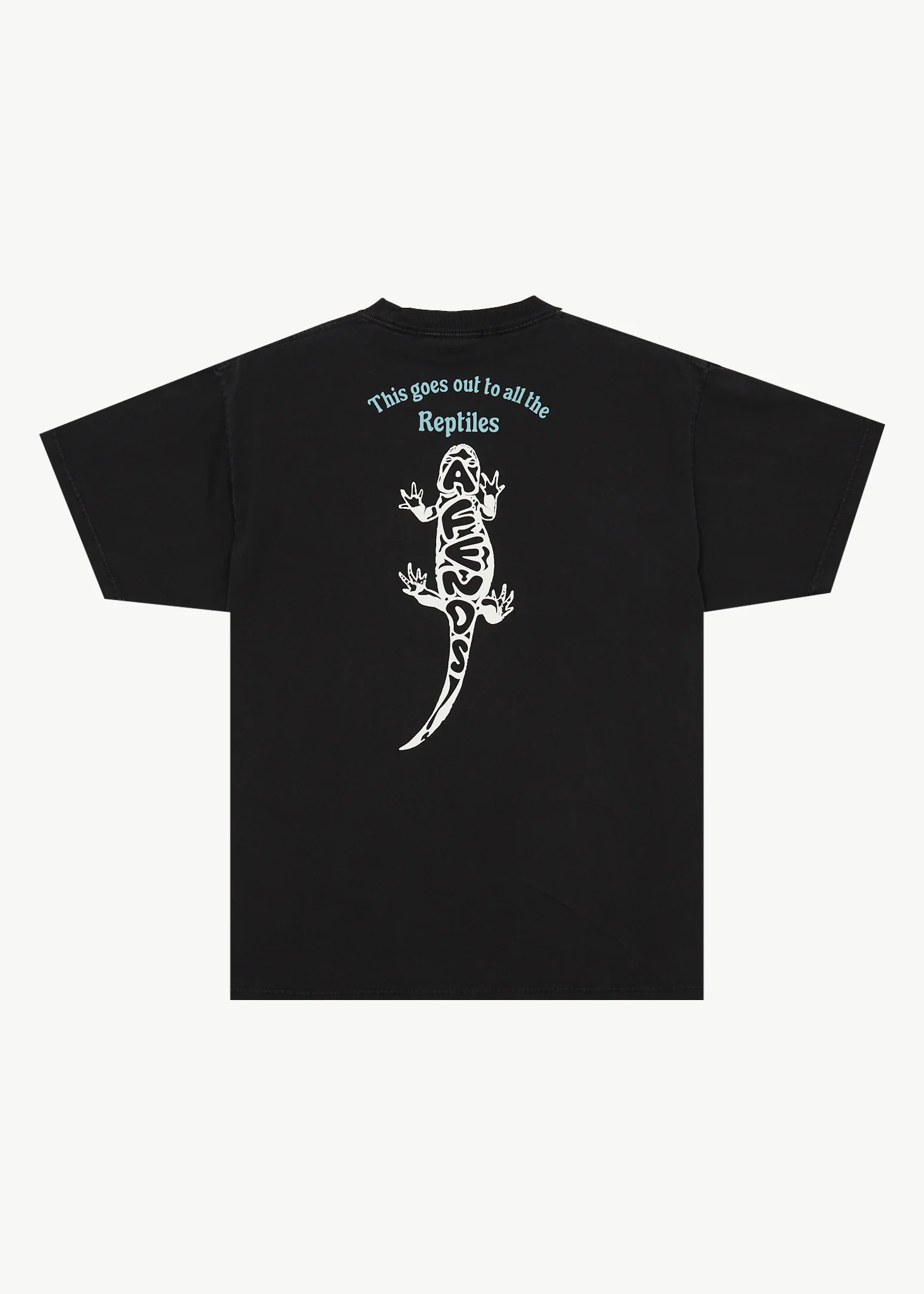 AFENDS Mens Reptilian - Heavyweight Boxy Tee - Stone Black - Image 9