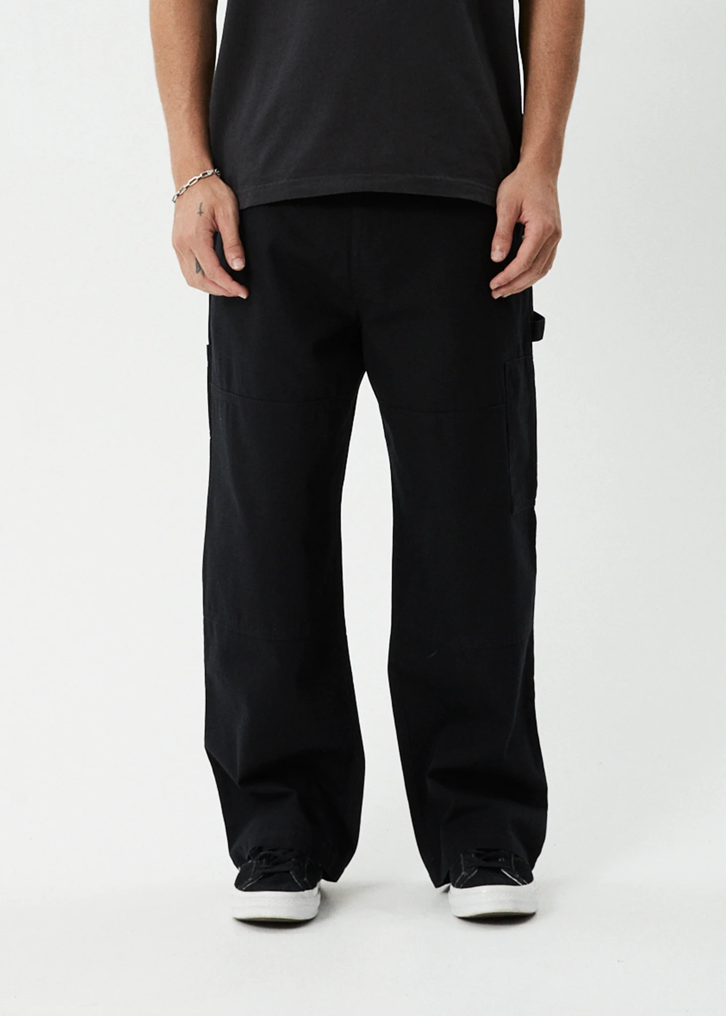 AFENDS Mens Richmond - Canvas Workwear Pant - Black - Image 2