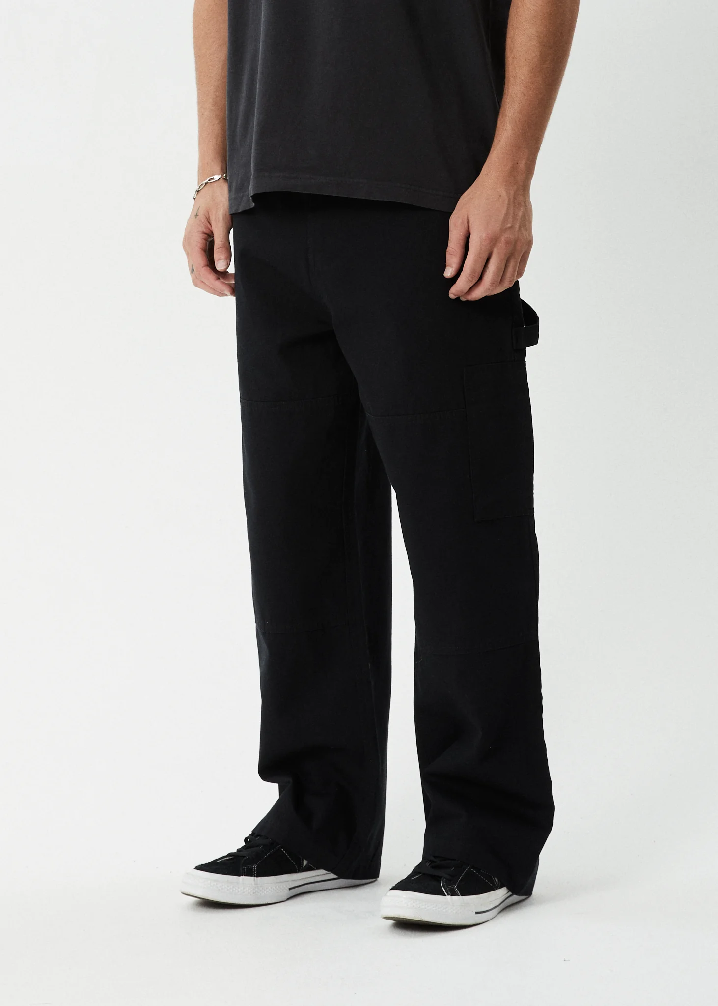AFENDS Mens Richmond - Canvas Workwear Pant - Black - Image 3