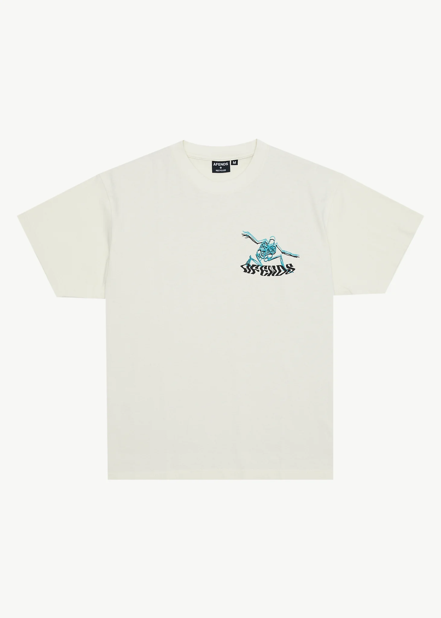 AFENDS Mens Smiling Assassin - Boxy Tee - Limestone