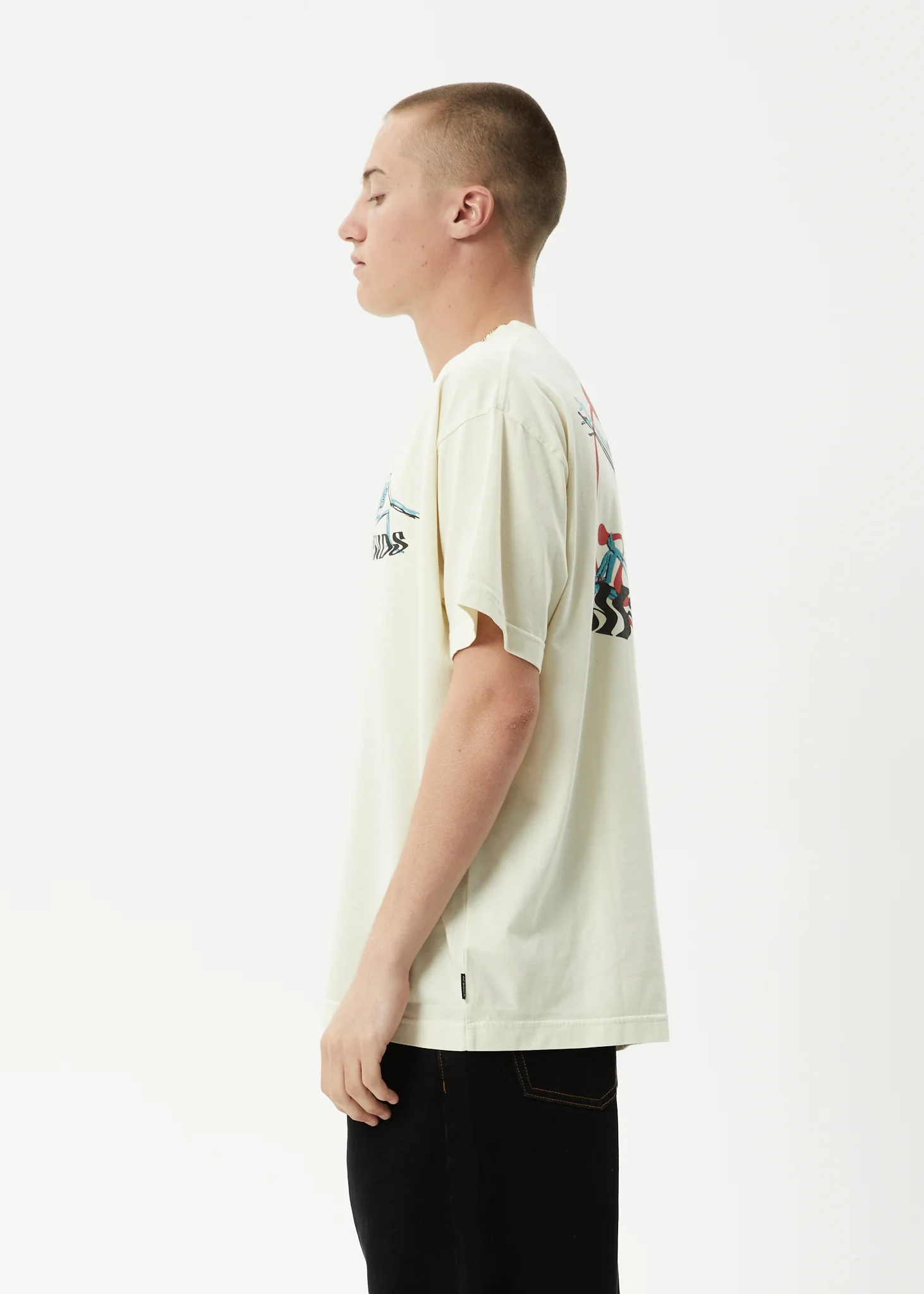AFENDS Mens Smiling Assassin - Boxy Tee - Limestone - Image 5